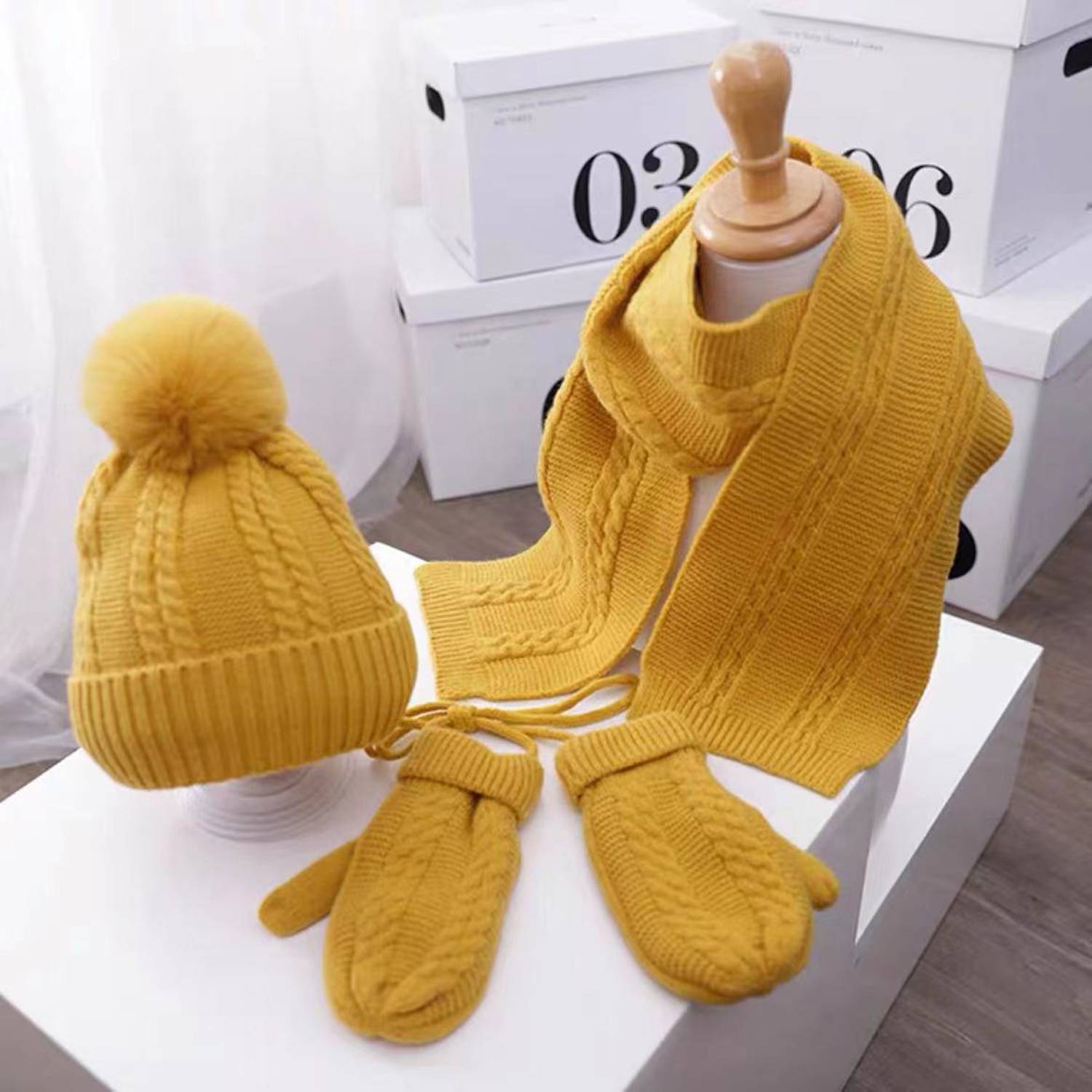 Kids Winter Hat Scarf Gloves Set 9