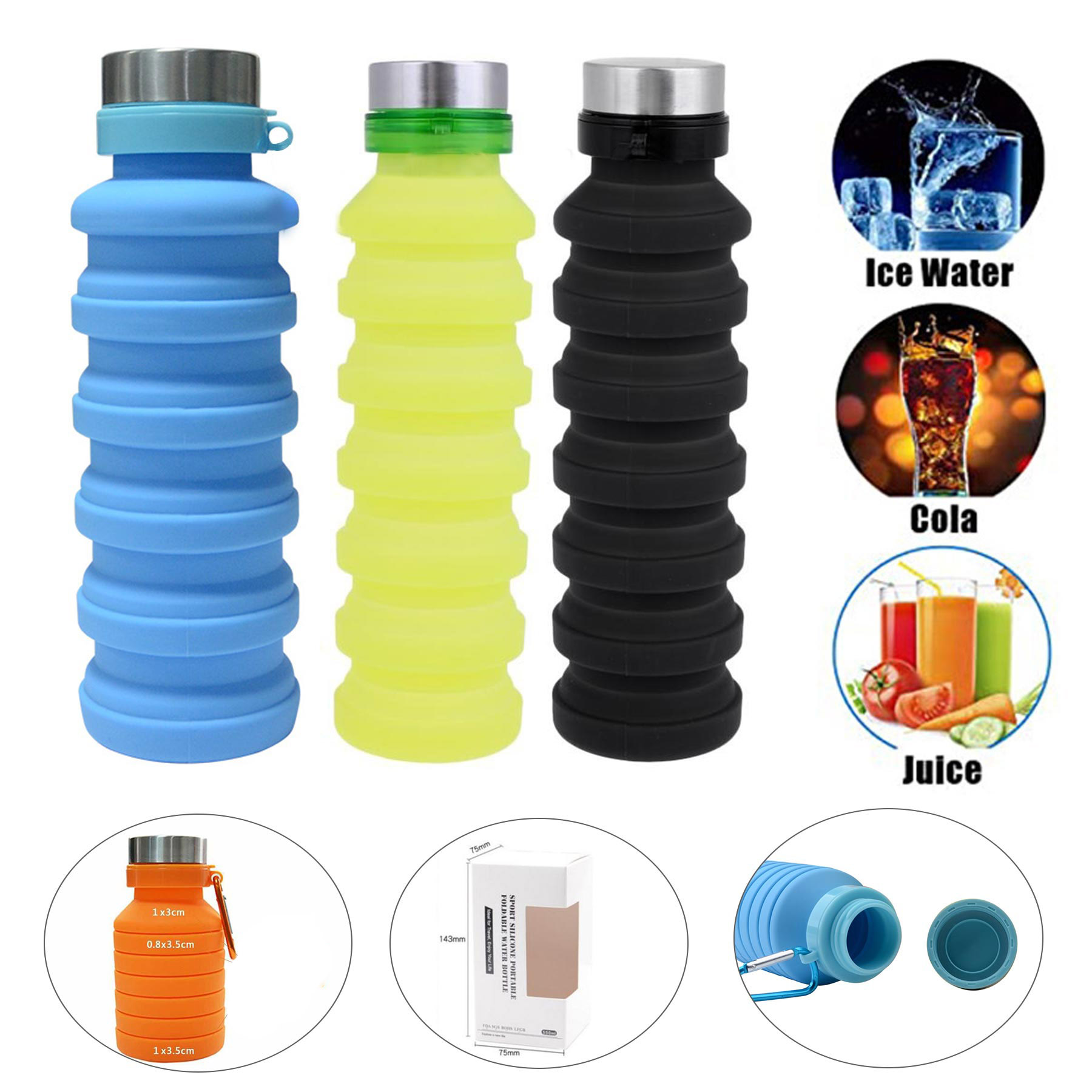 18OZ Sports Portable Collapsable Bottle 2