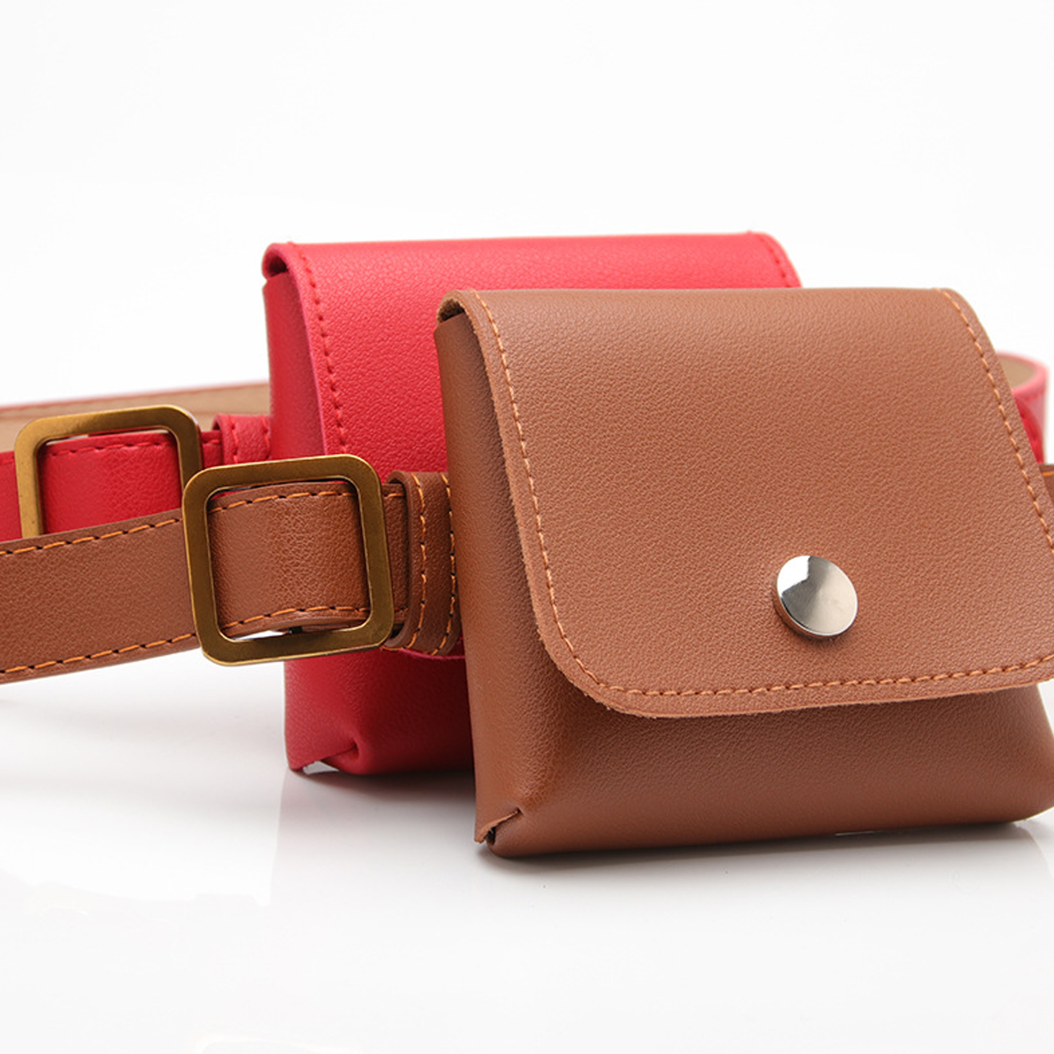 PU Leather Multi Pocket Belt Bag 4