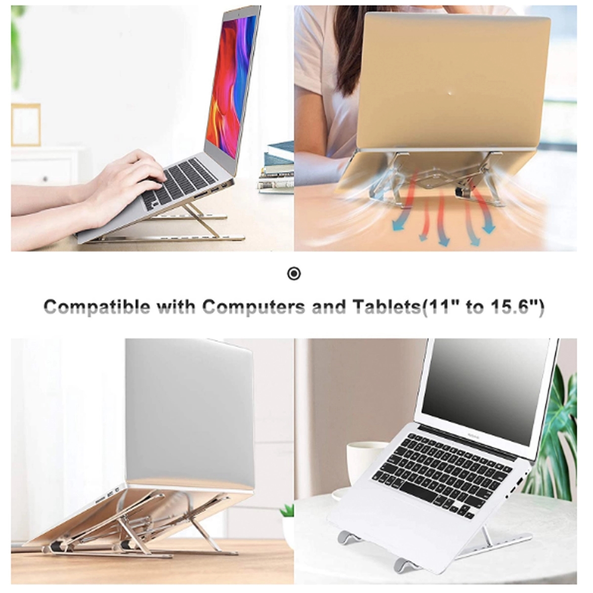 Adjustable Portable Aluminum Notebook Laptop Stand Bracket 3