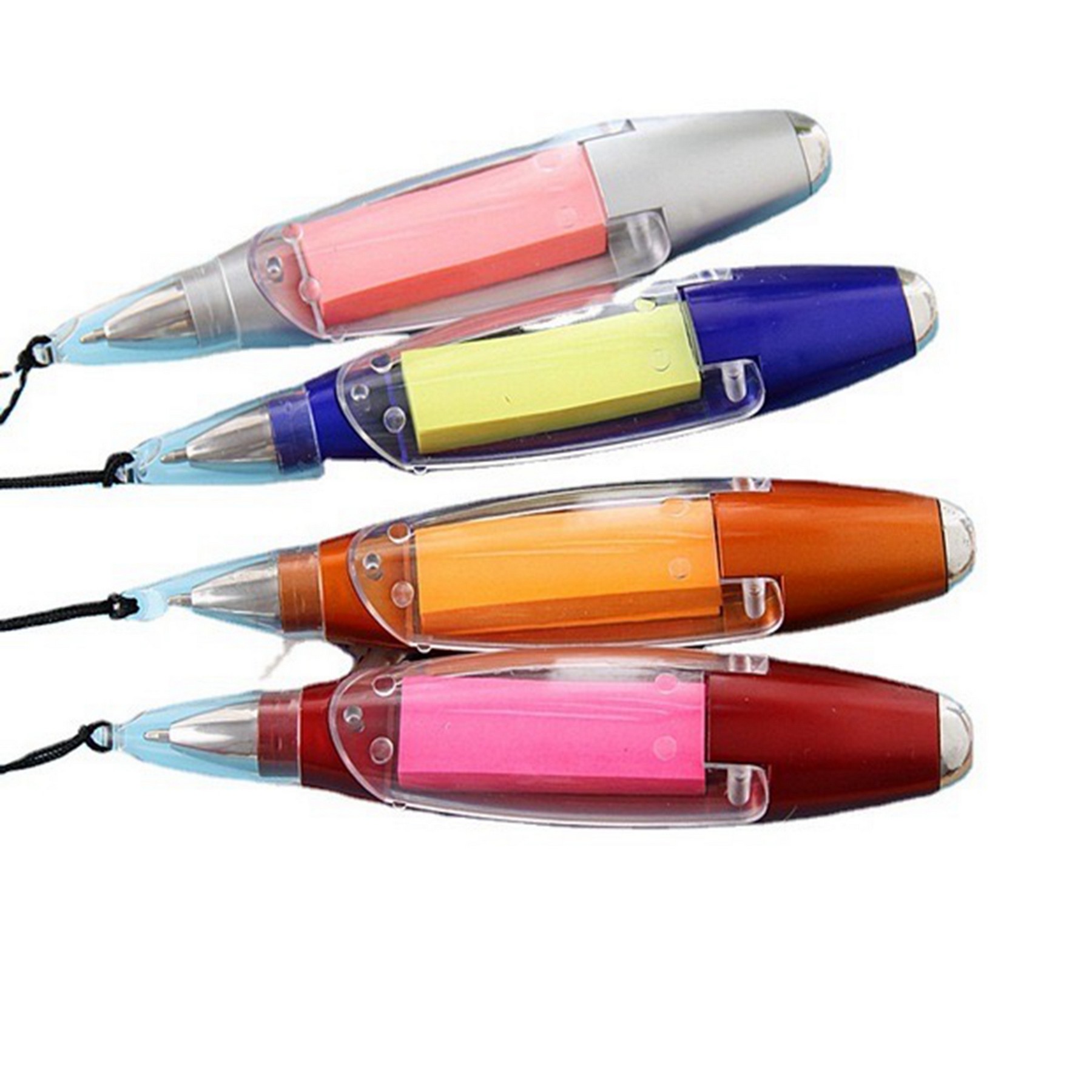 Functional Ball Point Pen with Sticky Notes/Flashlight 5