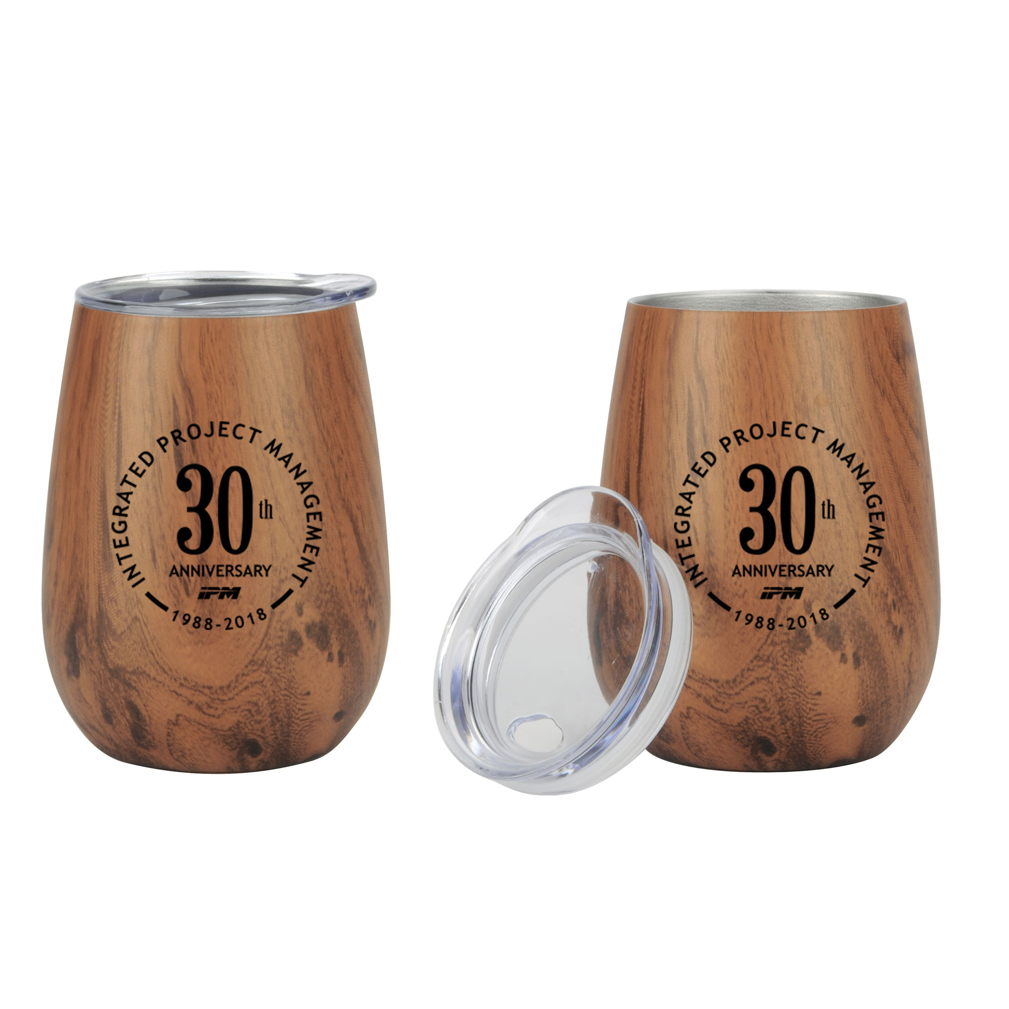 10 oz. Stainless Steel Lined Vacuum Wood Toned Wine Tumbler 4