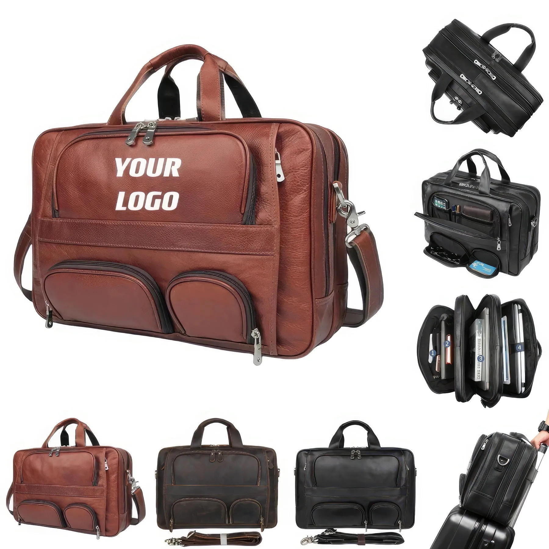 Custom Handmade Vintage Genuine Leather Briefcase 2