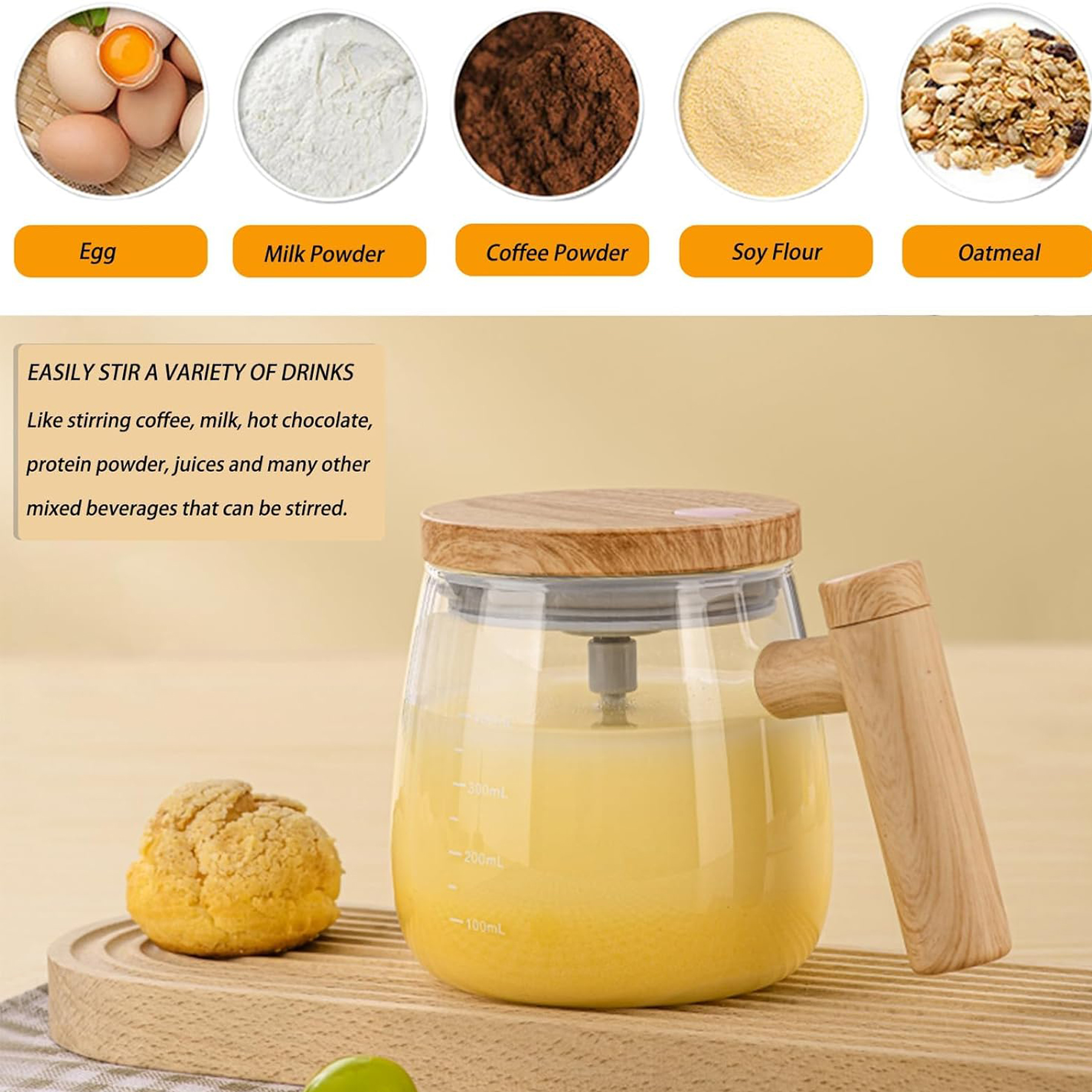 Self Stirring Heated Coffee Mug with Lid 6