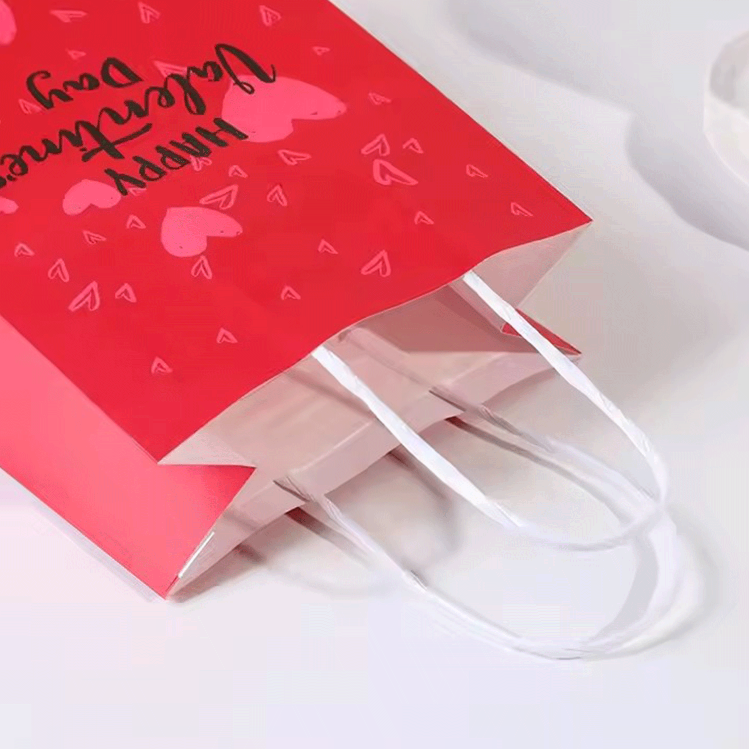 Foldable reusable rainbow colors kraft paper bag w/ Handle 4