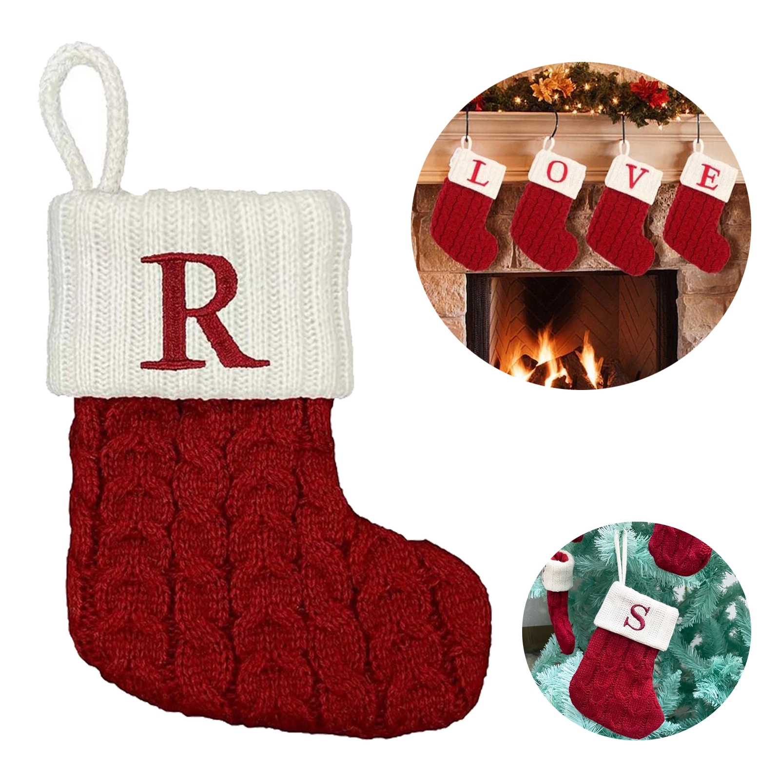 Mini Cotton Knitted Christmas Stocking 5