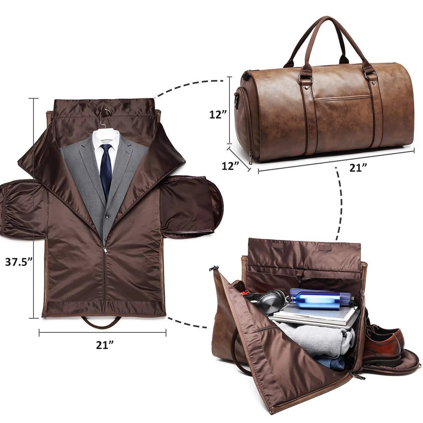 Travel Leather Luggage Bag 8
