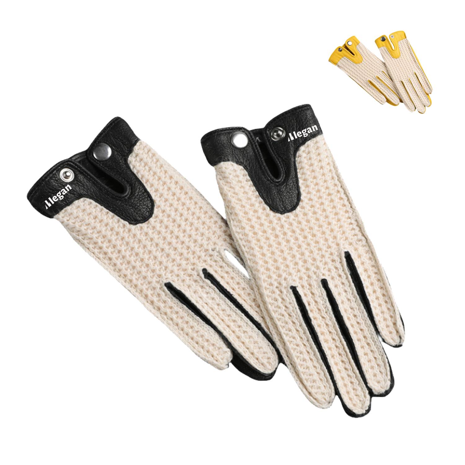 Men's Driving Knitted Mesh Breathable Sheepskin Gloves 2