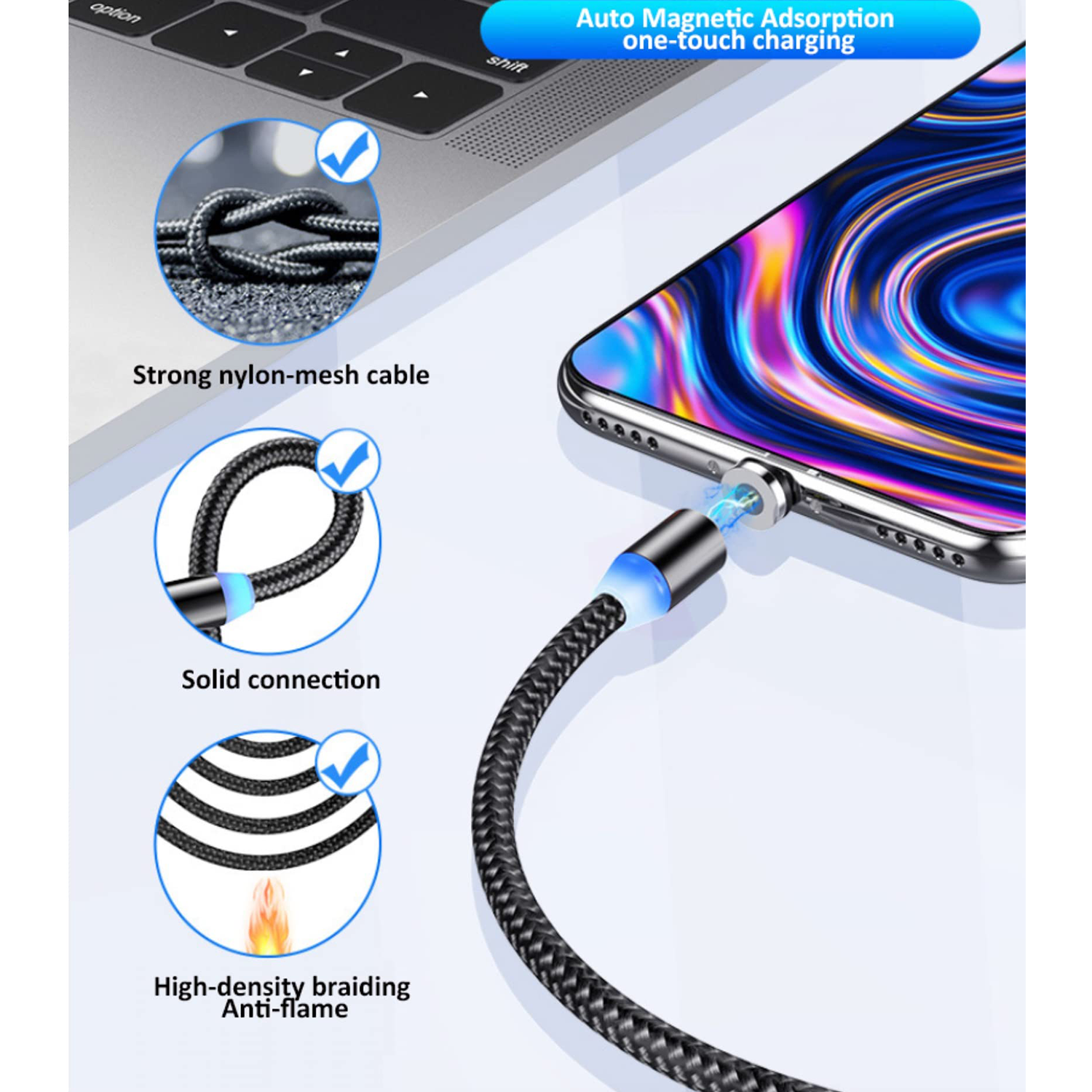 3 in 1 USB Data Line Magnetic Streamer 5