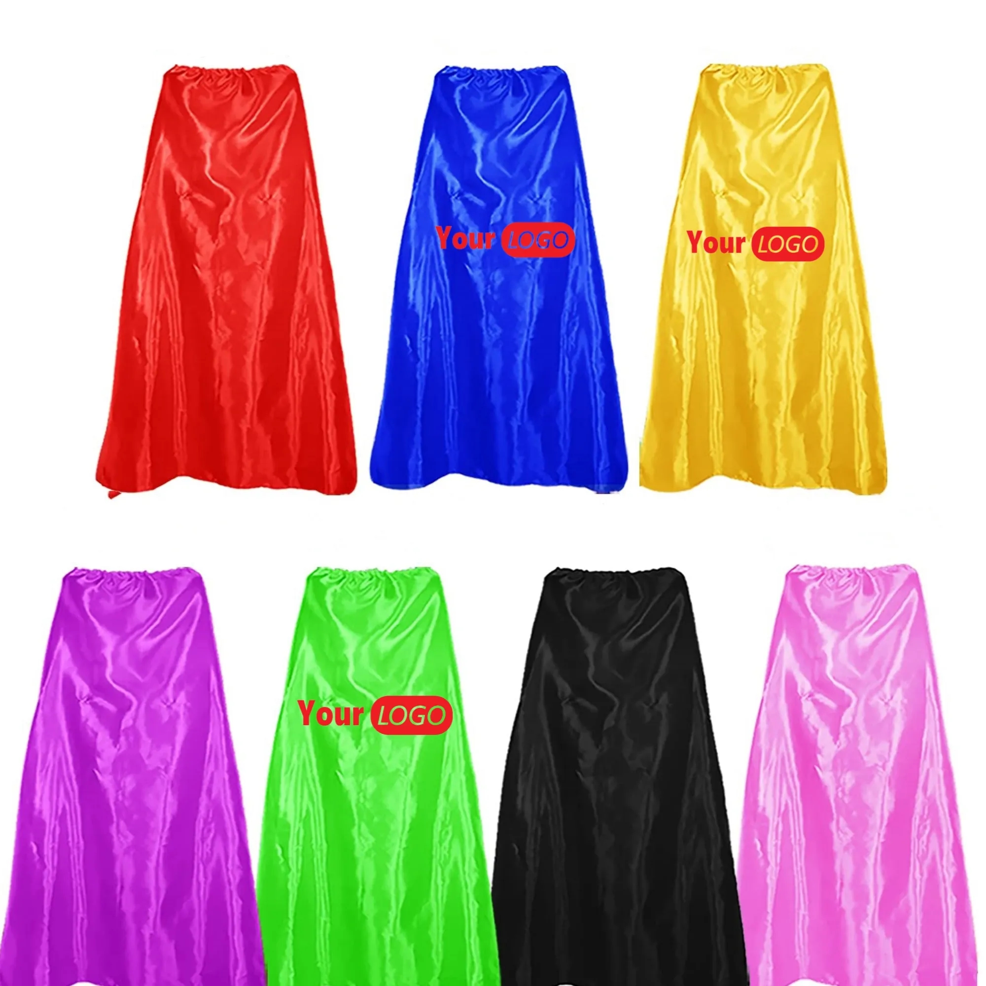 MOQ 100 PCS Custom LOGO Adult Kids Cosplay Colorful Cape 2