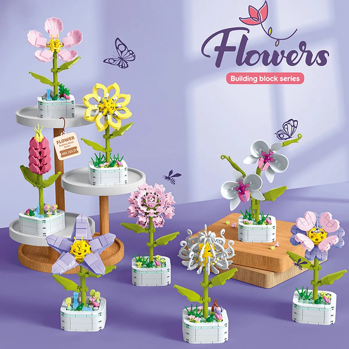 Single Flower Bouquet Building Blocks Set Kit 5