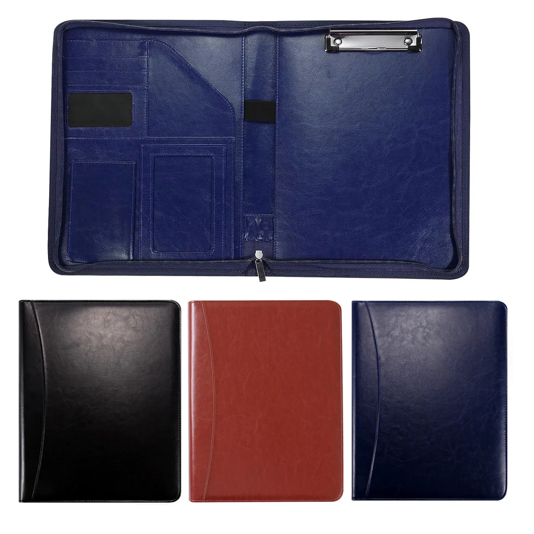 Durable Zipper Business Portfolio PU Leather File Folder 1