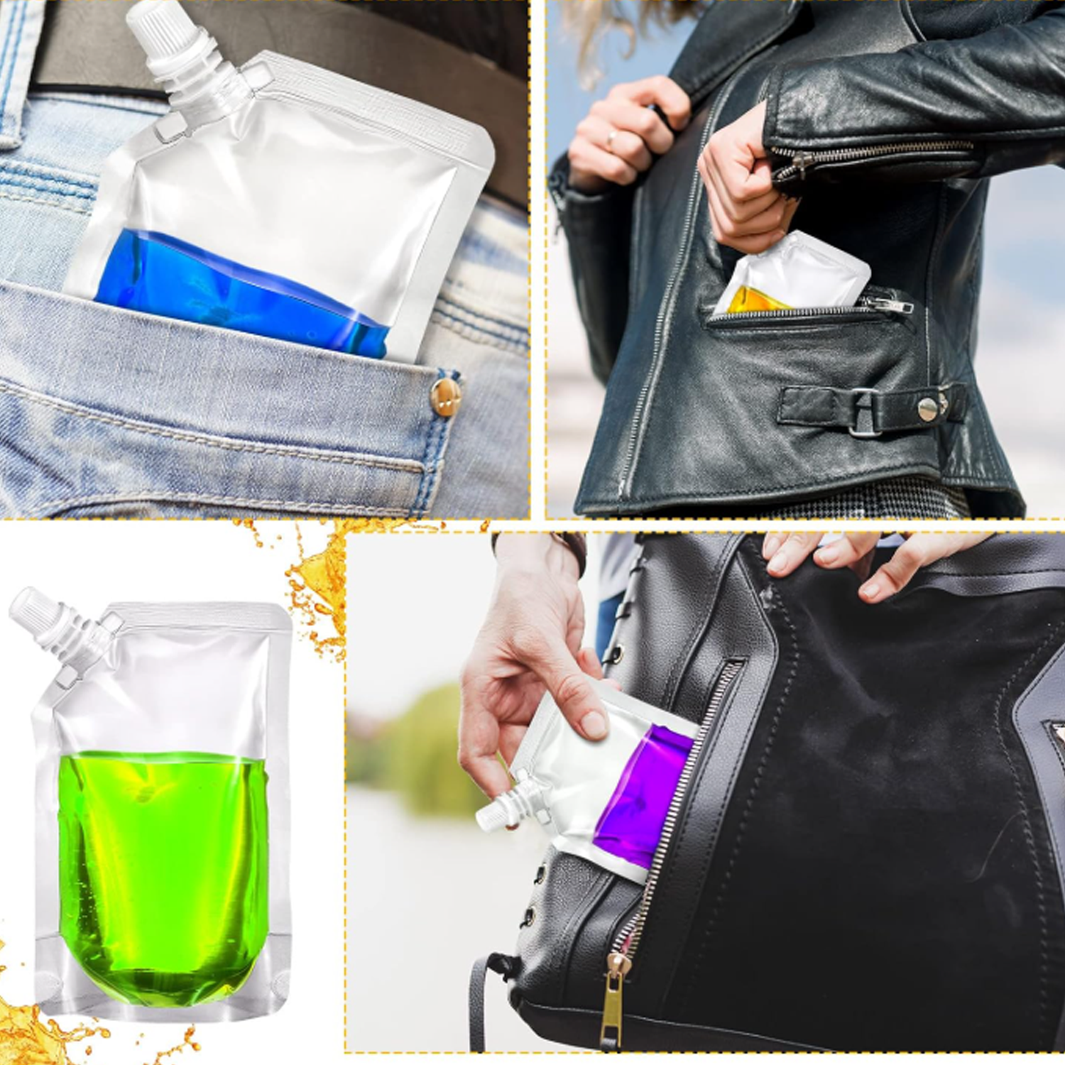 Transparent suction nozzle beverage bag w/ funnel 6