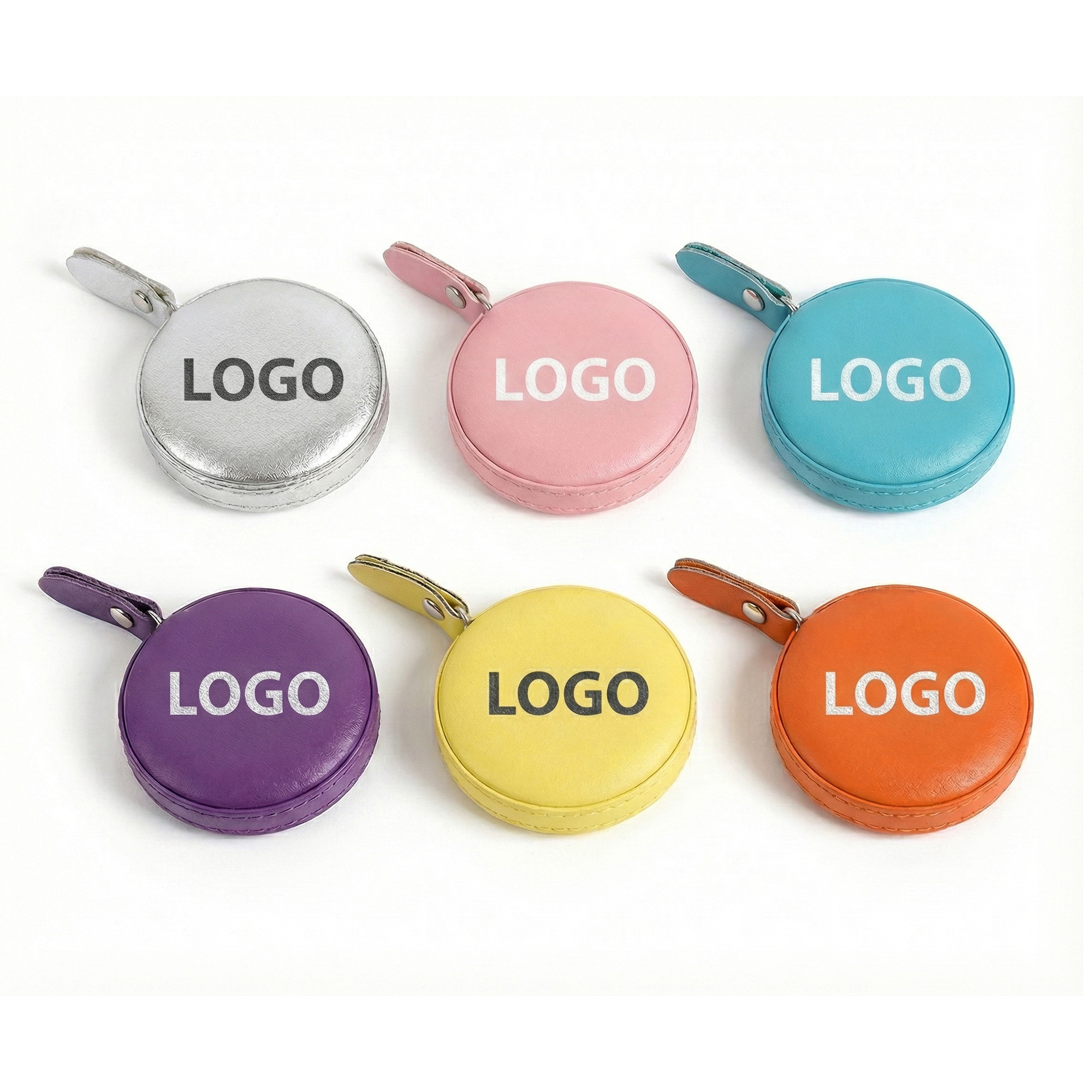 Round PU Leather Retractable Tape Measure 60 Inch 2