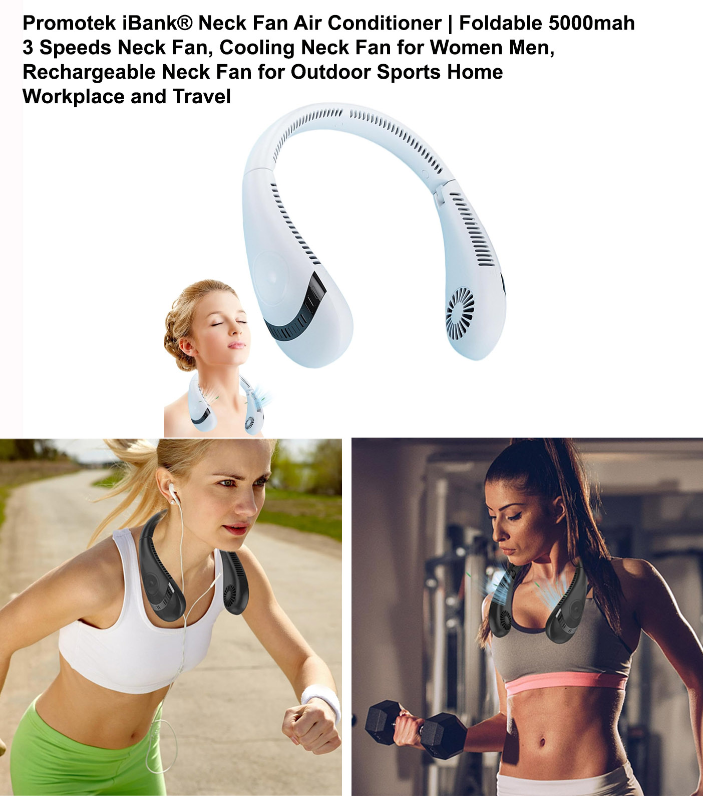 iBank ® USB Rechargeable Neck Fan Air Conditioner 1
