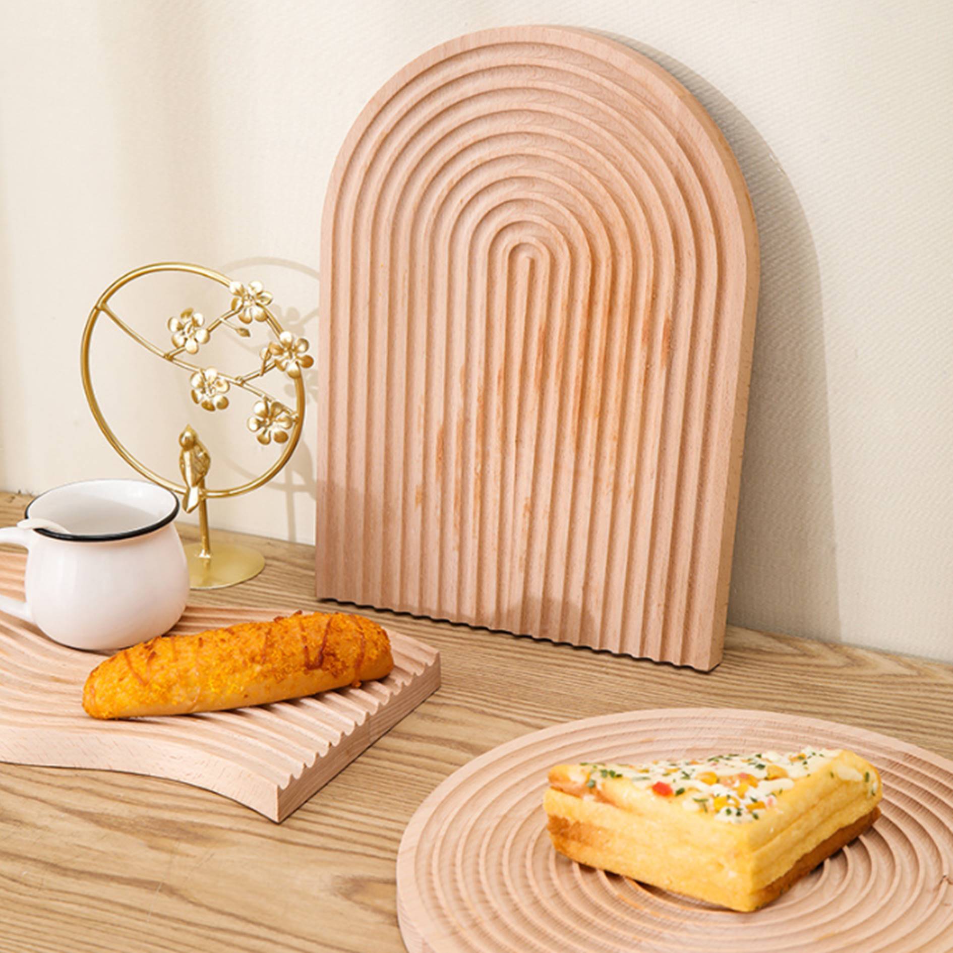 Wood Coffee Bread Serving Tray 5