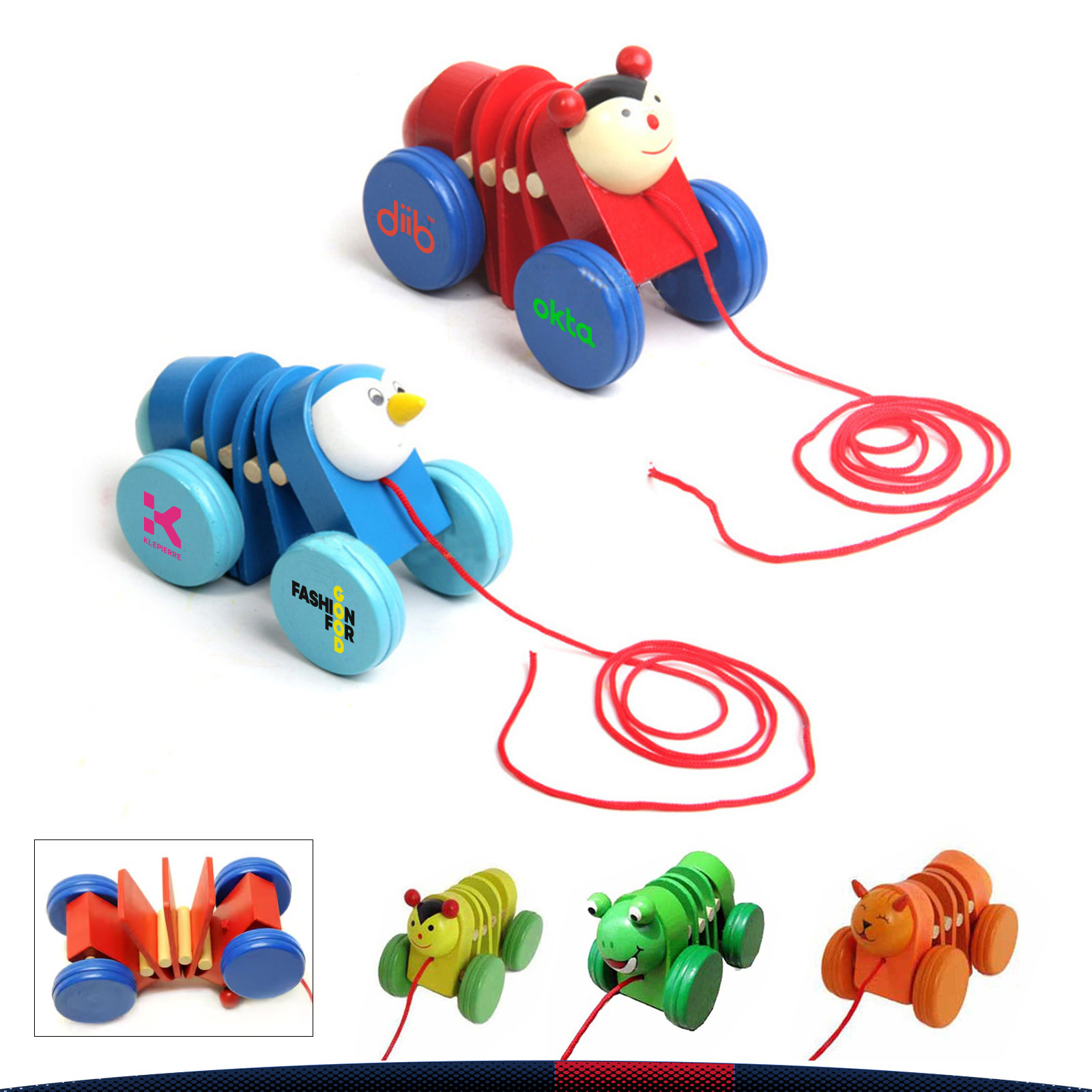Velori Wooden Pull Along Toy Car 4