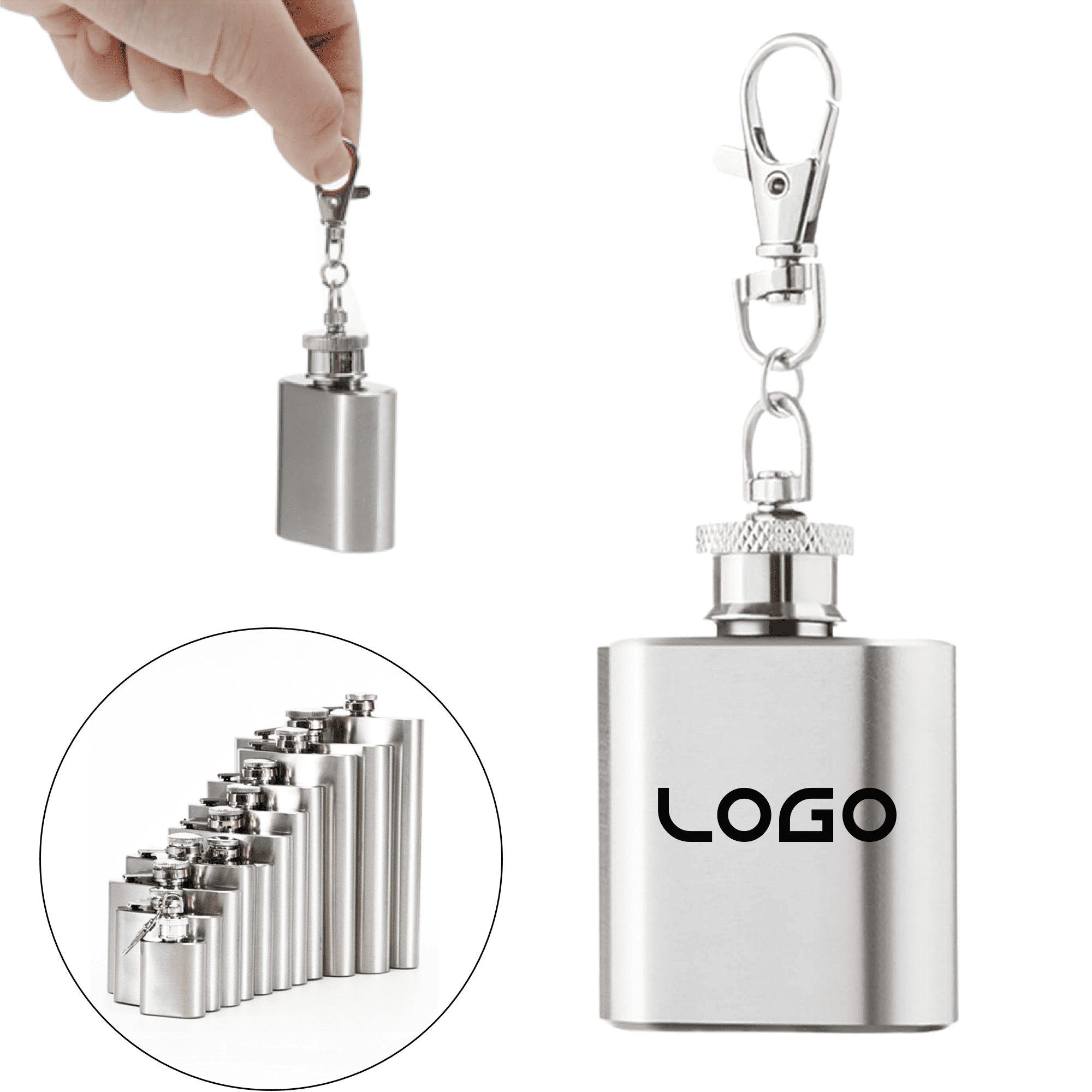 Mini Stainless Steel Keychain Liquor Flask 1