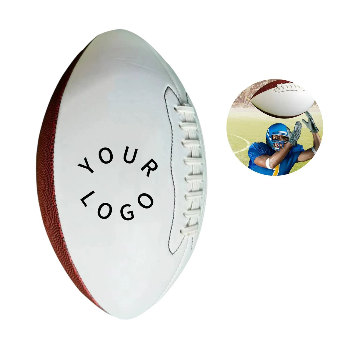 Size 9 Inflatable Football with Composite Leather 2
