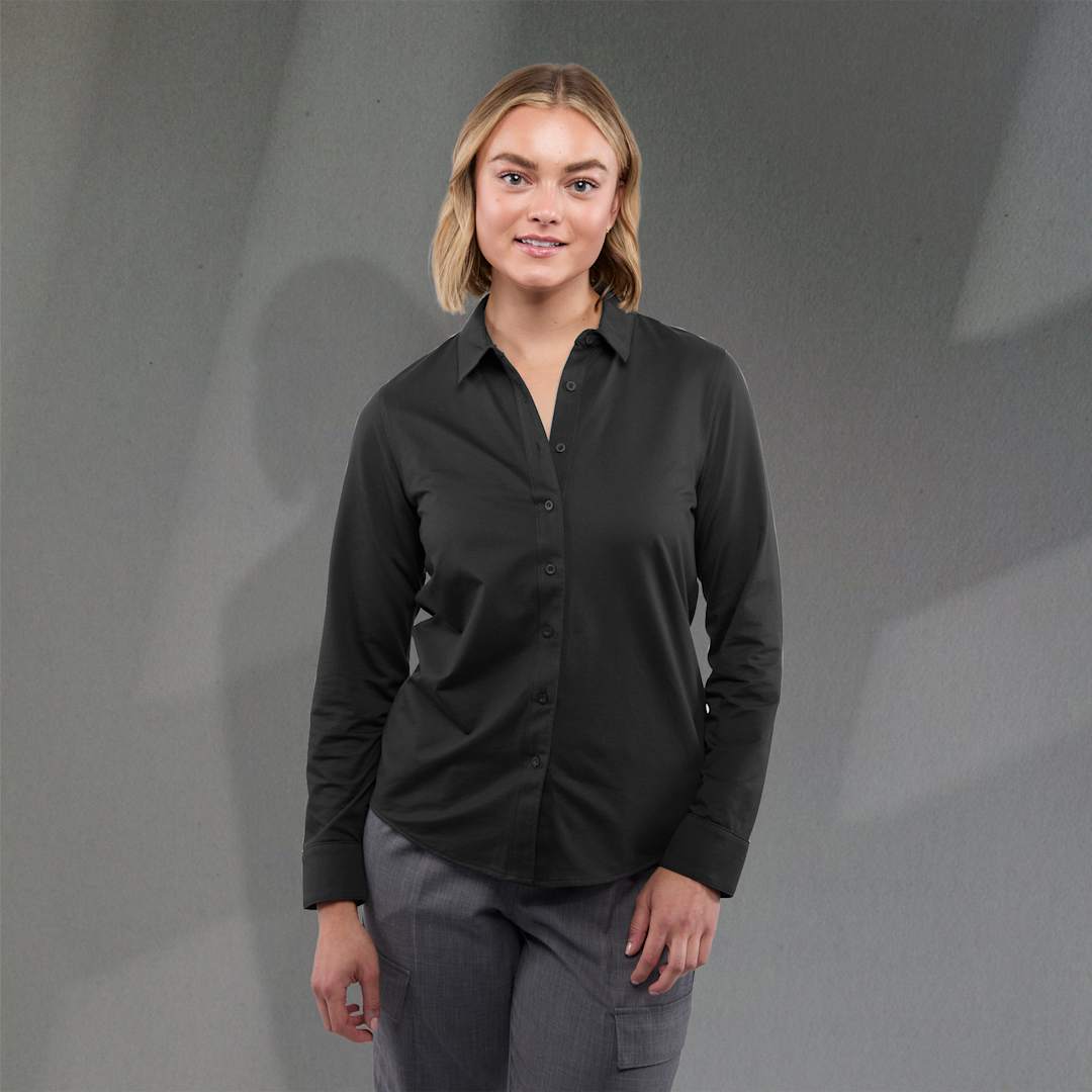 TATRA Eco Long Sleeve Knit Button Up Shirt-Women's 5