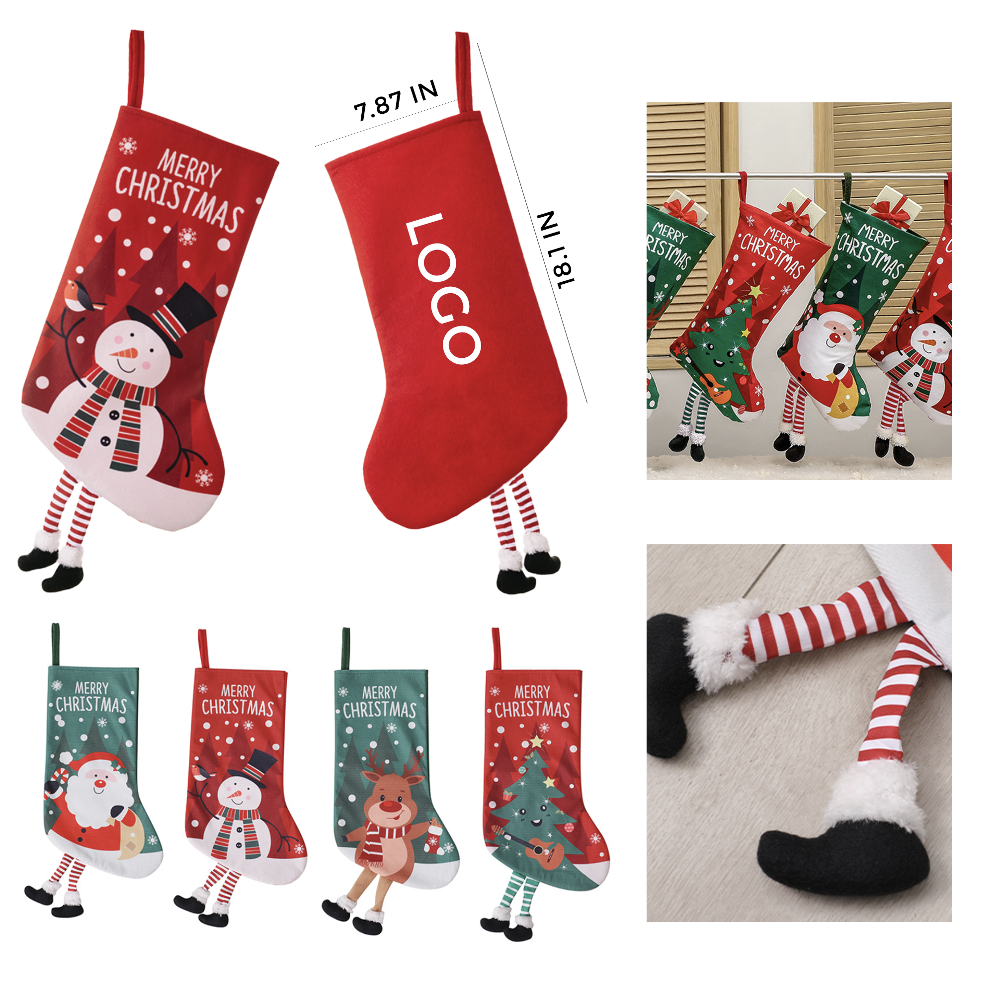 MOQ 10 PCS Plush Christmas Sock 2