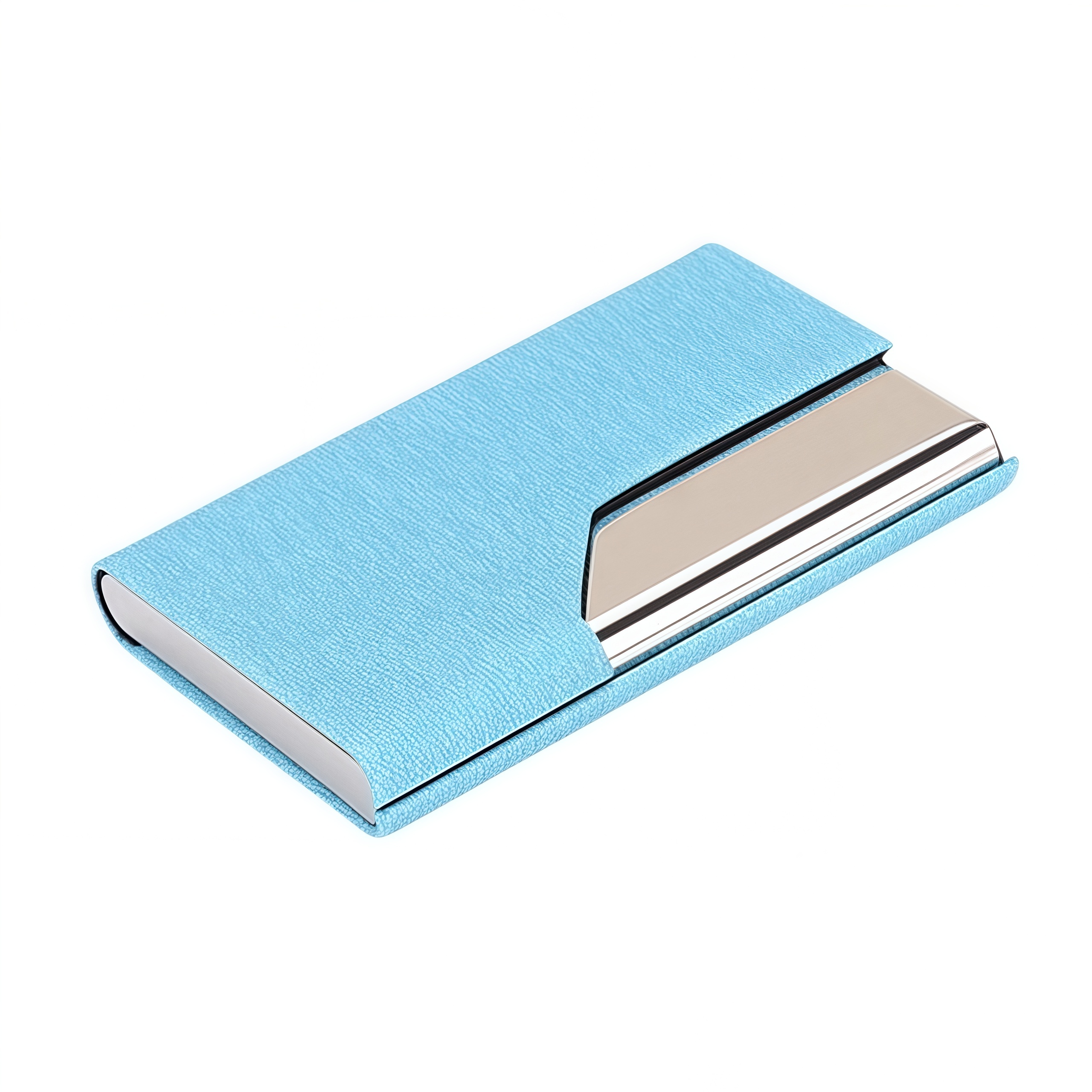 Portable Card Holder Metal Business Name Card Case Gift Promotional Stainless Steel PU Namecard Box 9