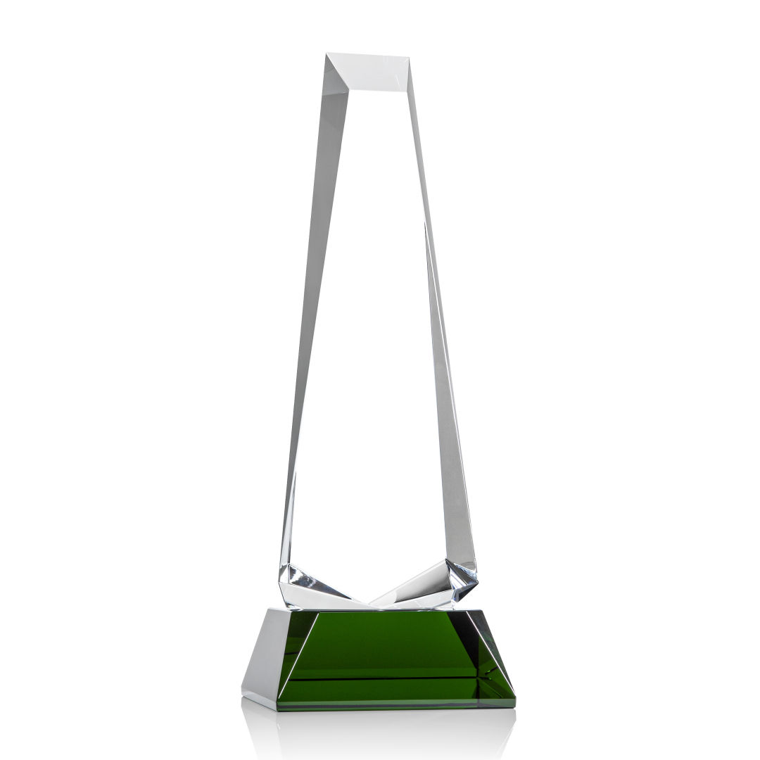 Rustern Obelisk Award on Base - Green 3