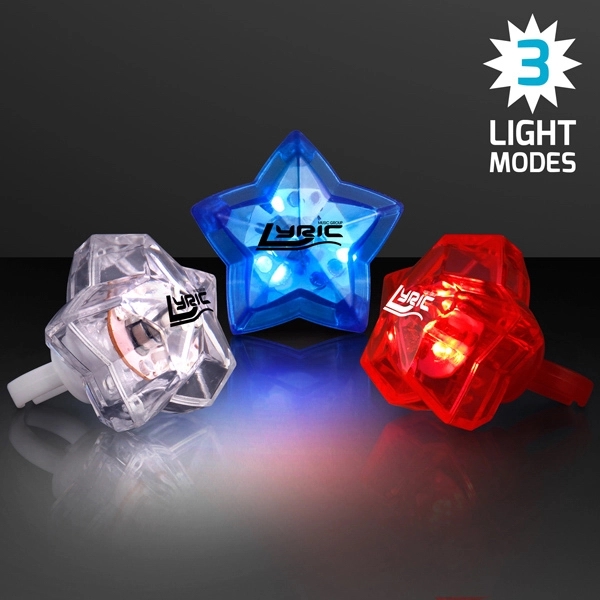 LED Assorted Red, White & Blue Star Bling Rings 1