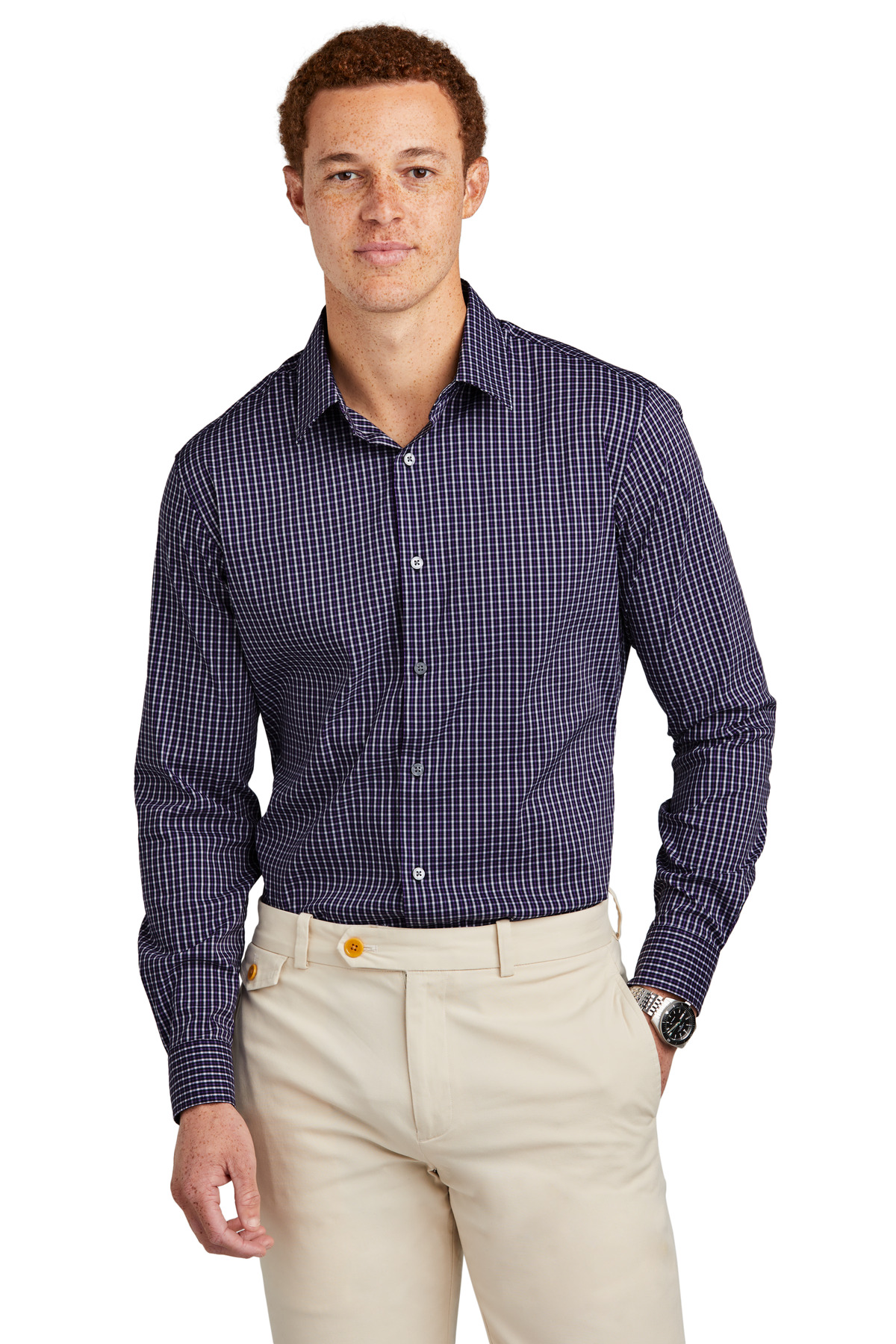 Brooks Brothers Tech Stretch Patterned Shirt BB18006 37