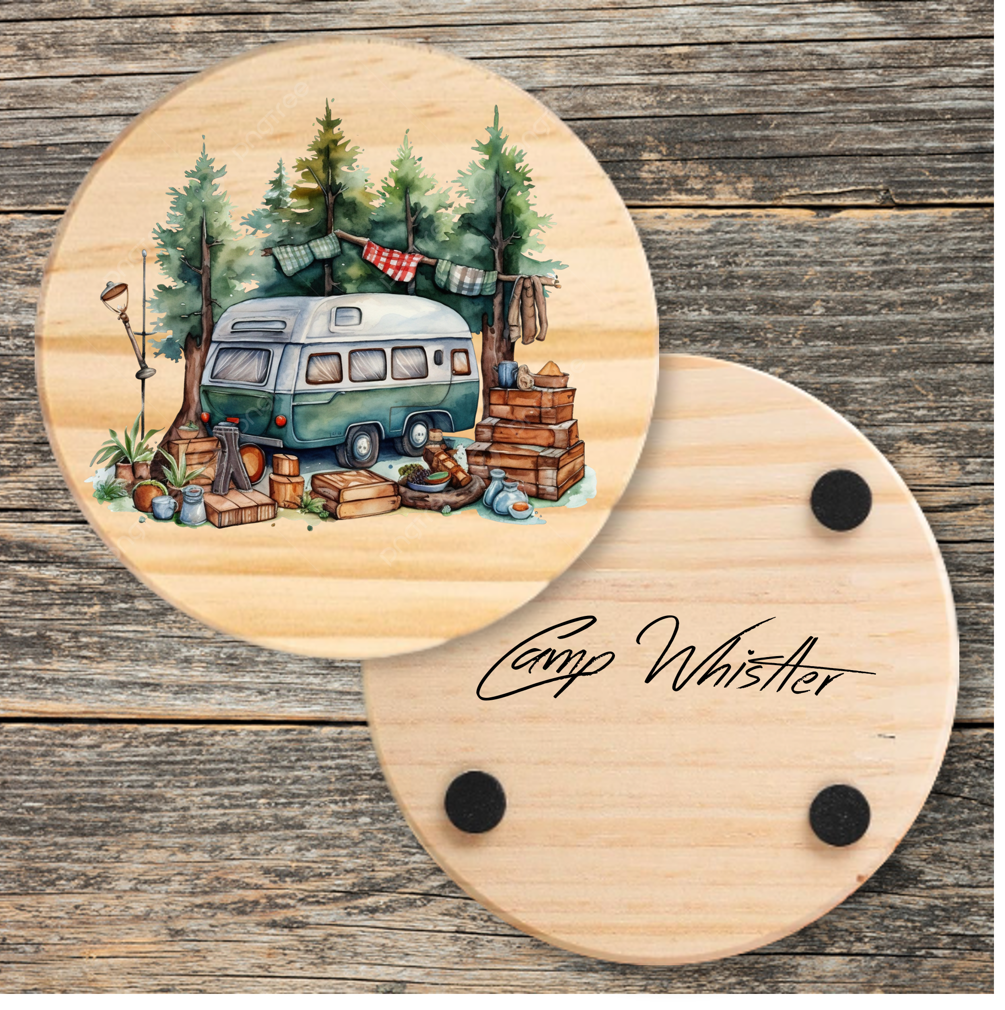 Round Wood Coaster 15