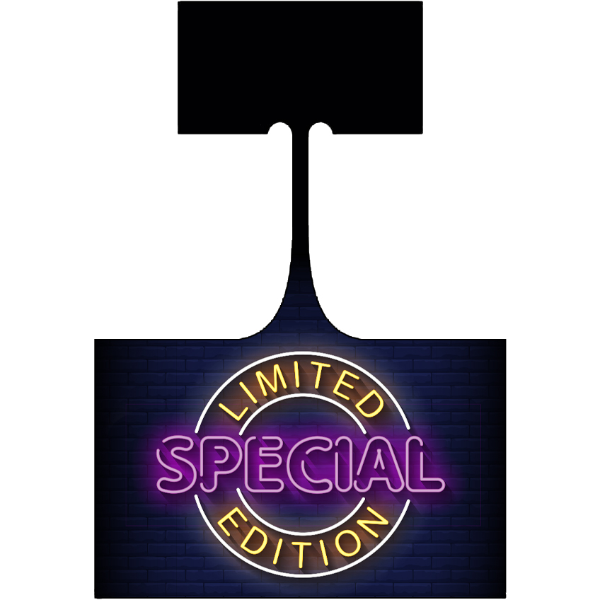 .010 White Gloss Plastic Shelf Dangler, 2.44"x3.88" Rectangle, Full Colour