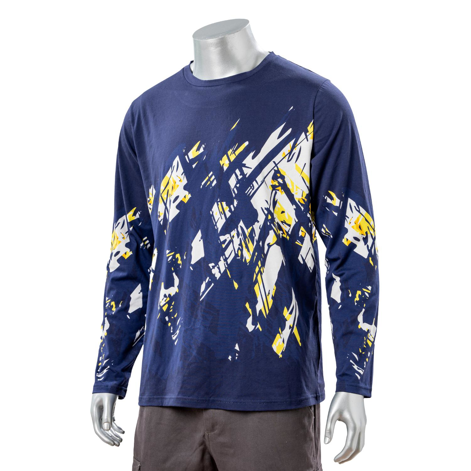 100% Cotton Full Color Reactive Digital Print Men's Long Sleeve T-Shirt - 5.3 oz 1