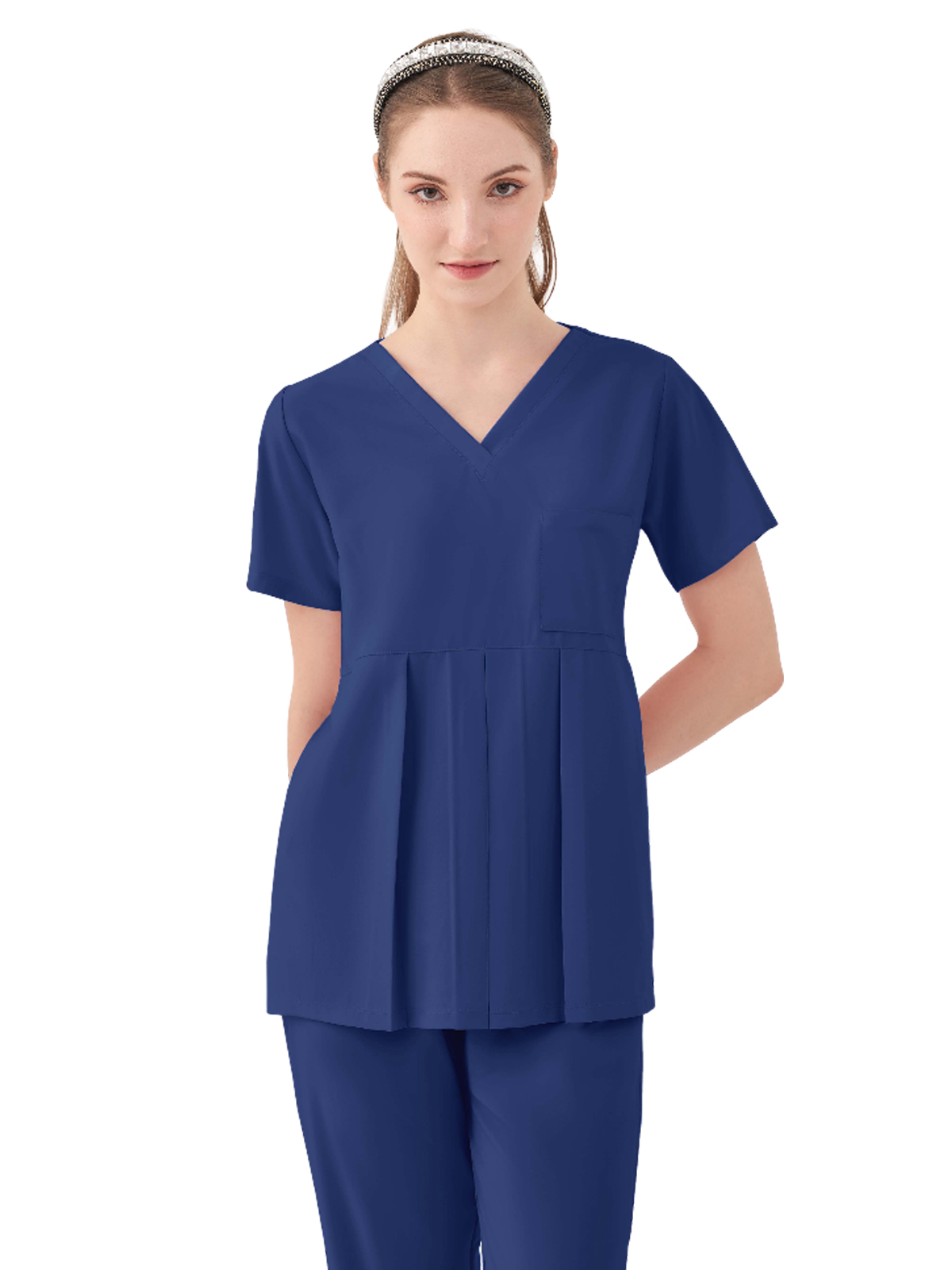 Parkley Quantum - Women's One-Pocket ASPEN Peplum Maternity V-Neck Top 6