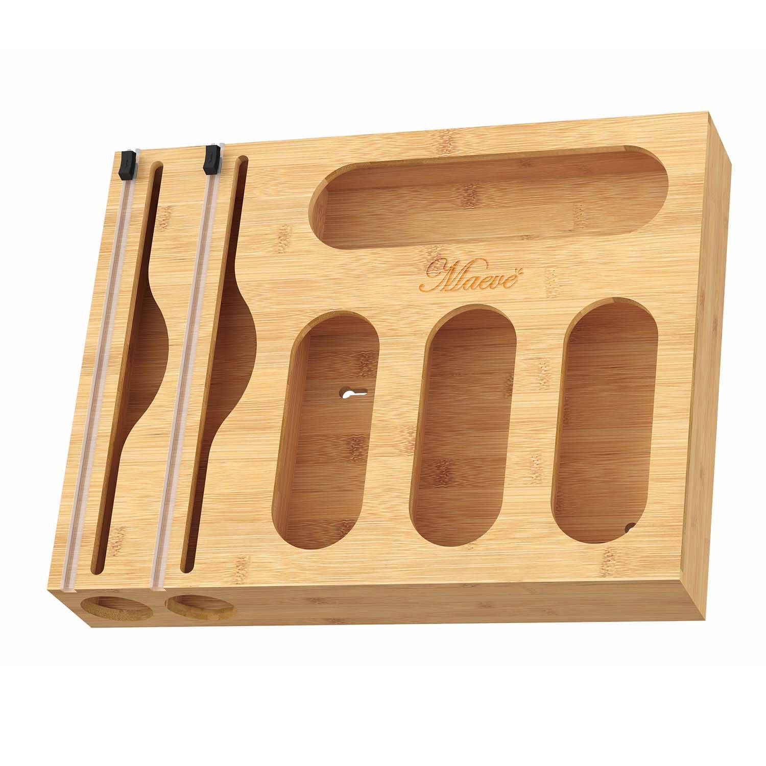 6-in-1 Bamboo Storage Bag Organizer w/ Foil Dispenser 3