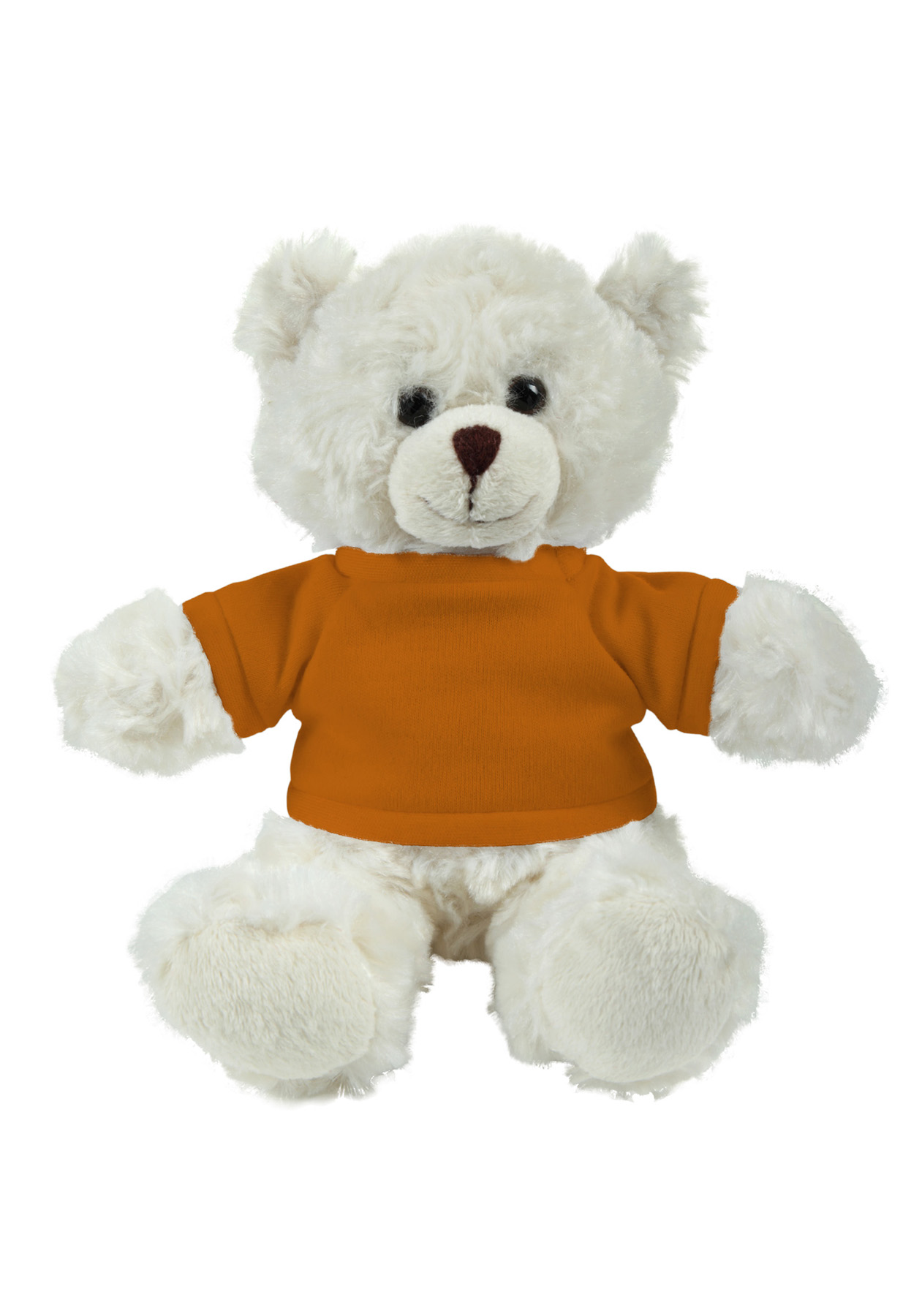 soft plush  Cream Curly Sitting Bear with t-shirt 8