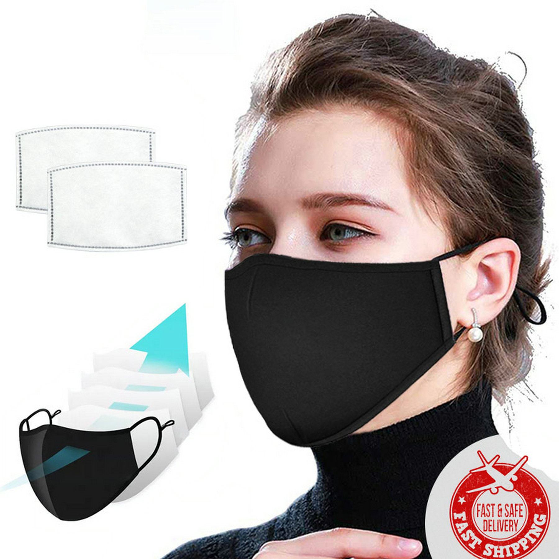 Cotton Face Mask With Pocket 1