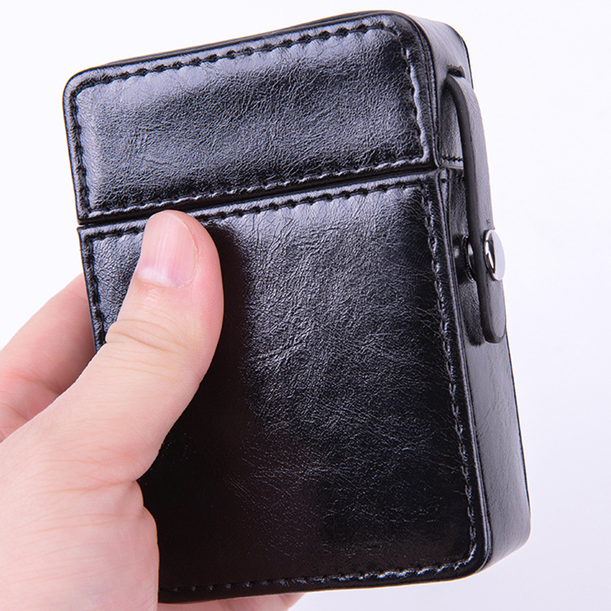 Regular Rugged Cigarette Case Vintage Crazy Horse Leather 10