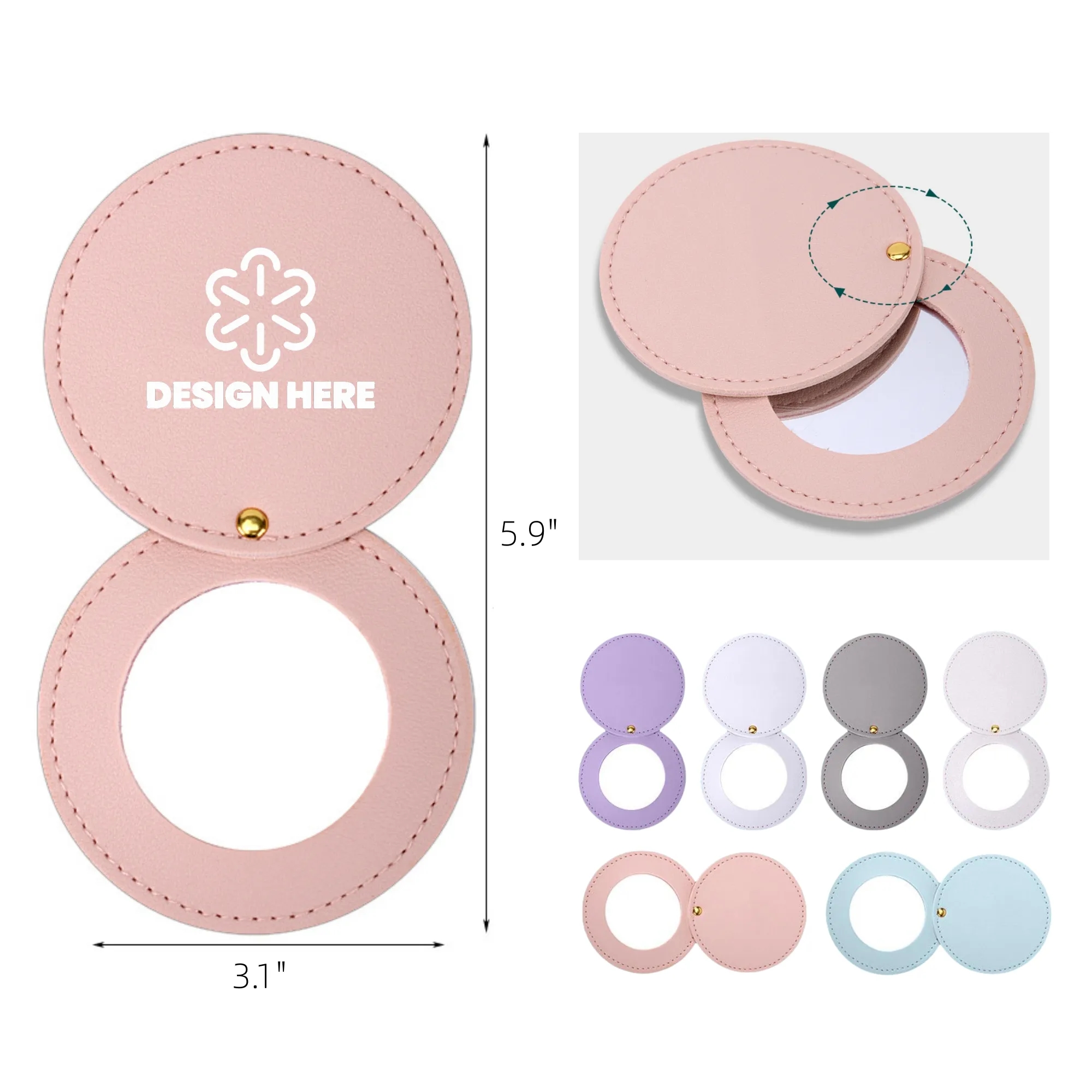 Mini Leather Makeup Mirror 7