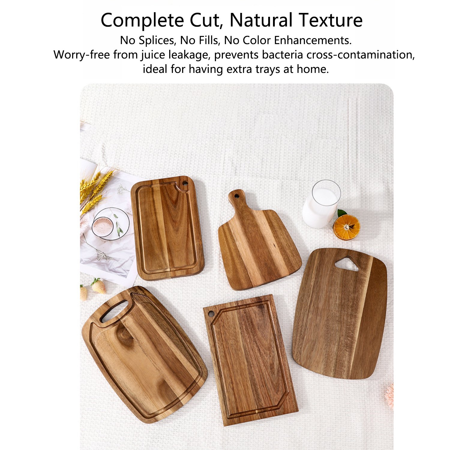 Eco-friendly Natural Acacia Wood Slot Cutting Board 18
