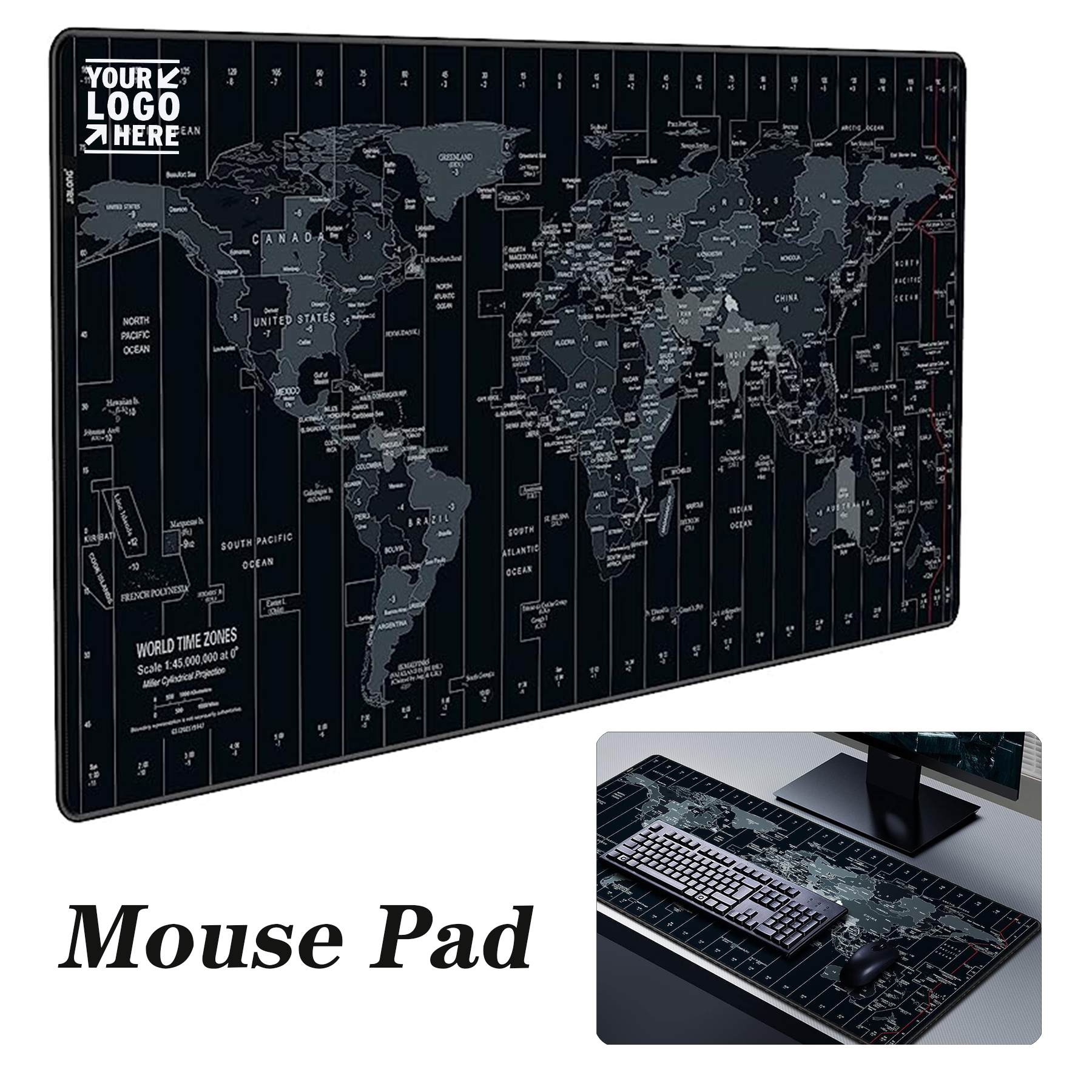 35.4 x 15.7 inches Computer PC Black World Map Gaming Desk Mat Extended Mousepad 2