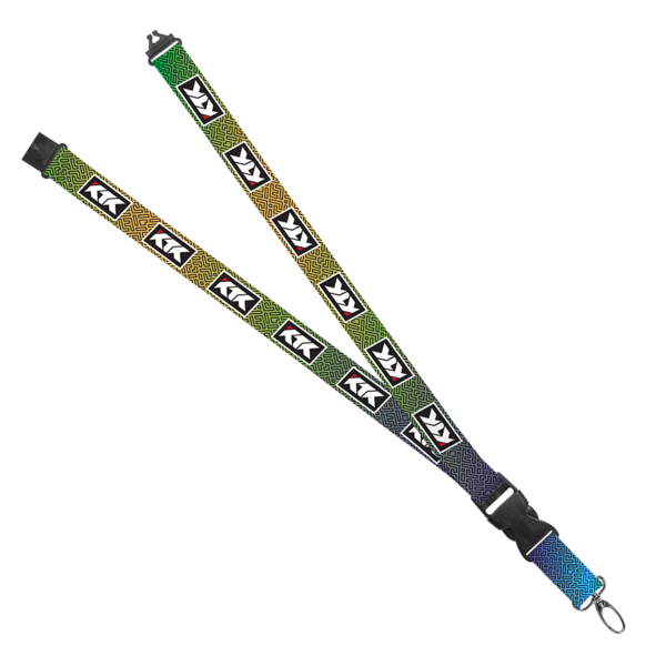 IMPORT Maverick 1" Dye-Sublimated Lanyard w/ Slide Buckle Release, Silver Metal Oval & Convenience Release 1