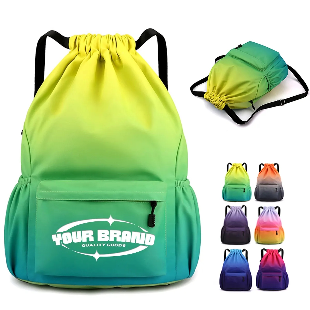 Waterproof Lightweight Sports Gym Drawstring Backpack 4