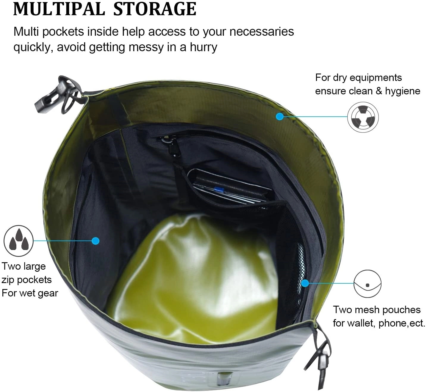 Custom 10L Water Resistant Dry Bag with Single Strap 5