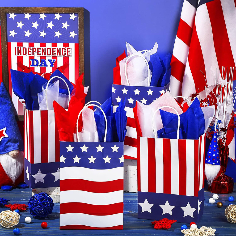 8 5/8 " Patriotic Gift Bag With Handle 3