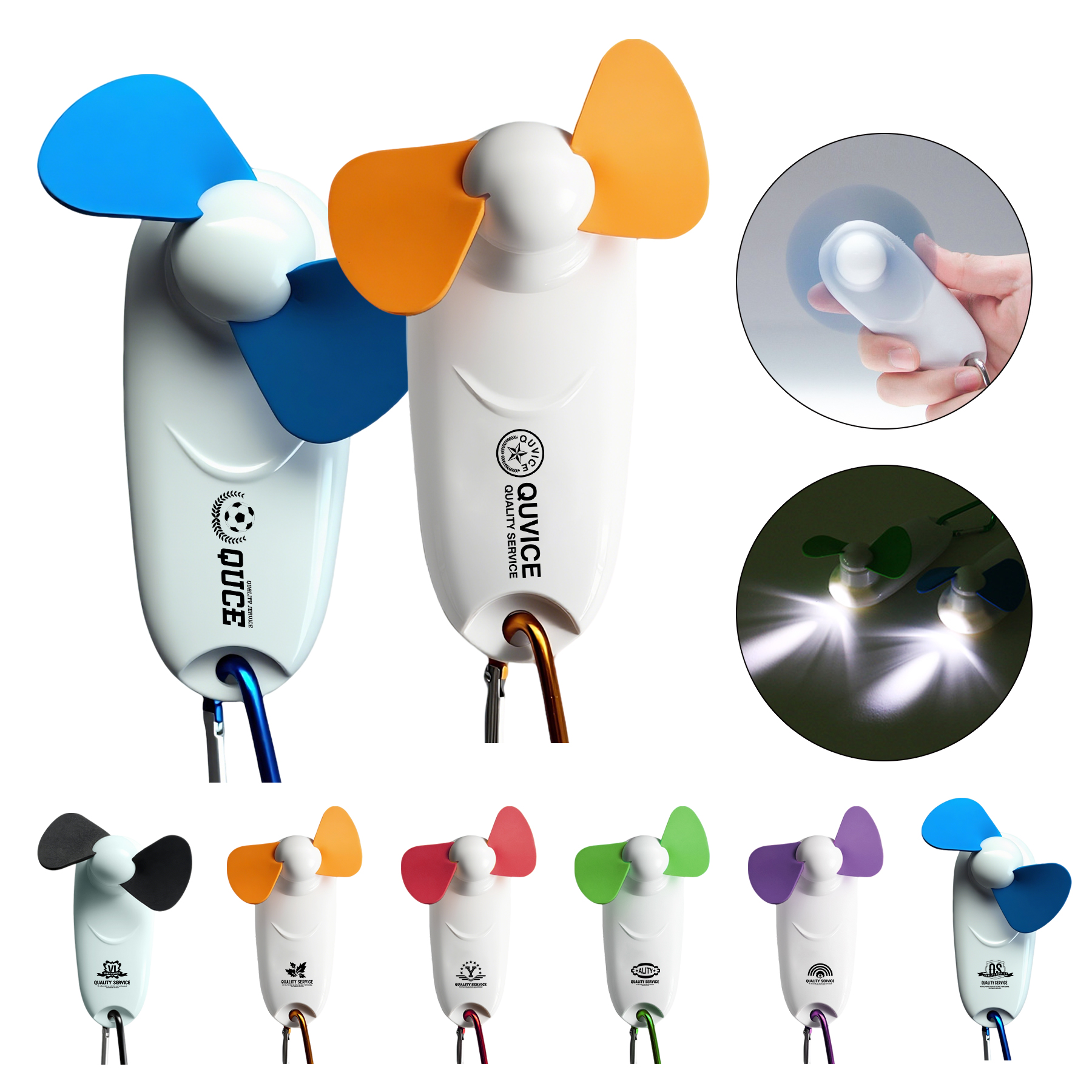 3-In-1 Portable Handheld LED Fan With Hook 4