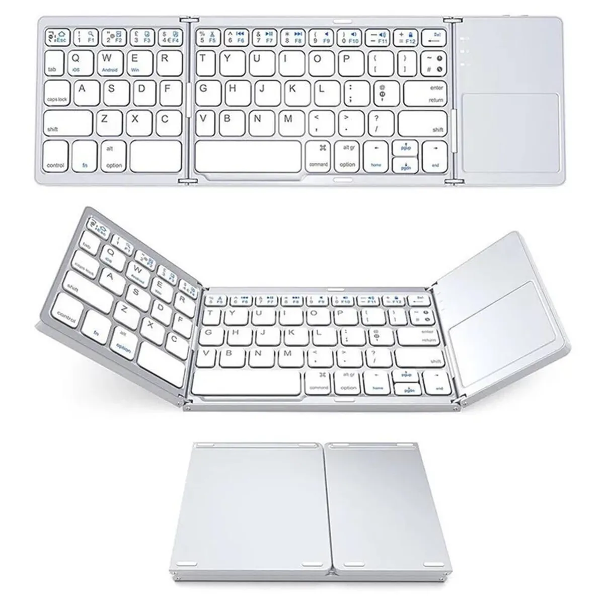 Foldable Bluetooth Keyboard with Touchpad Rechargeable 4