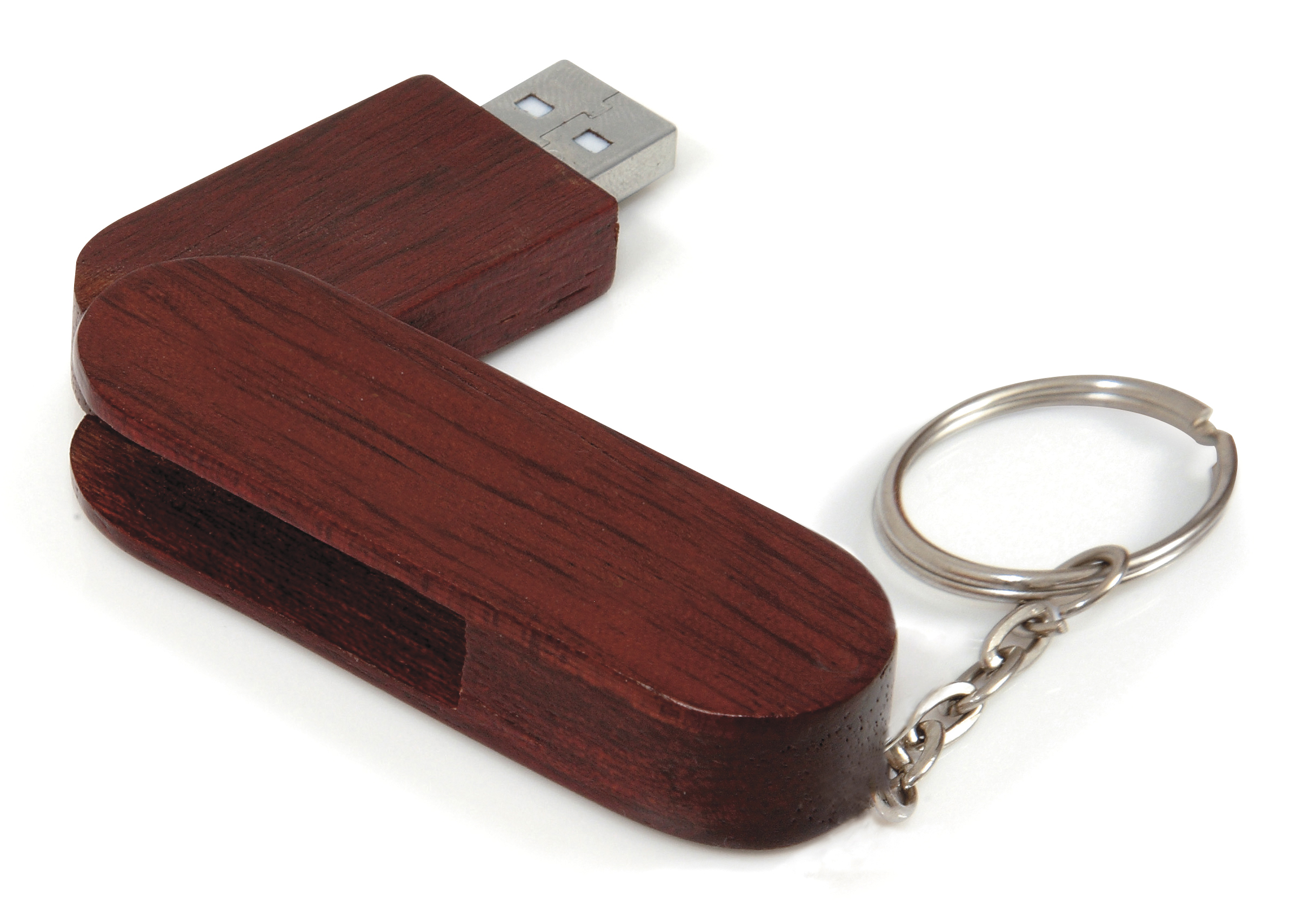 Universal Source® 2 GB Bamboo Bullet Keyring USB 2.0 Flash Drive 3