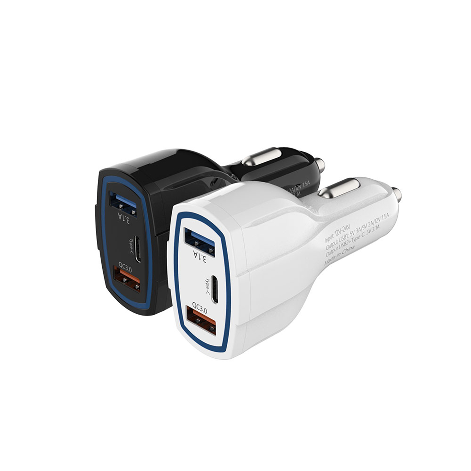 3 Ports USB + Type-C Car Charger, 35W 9