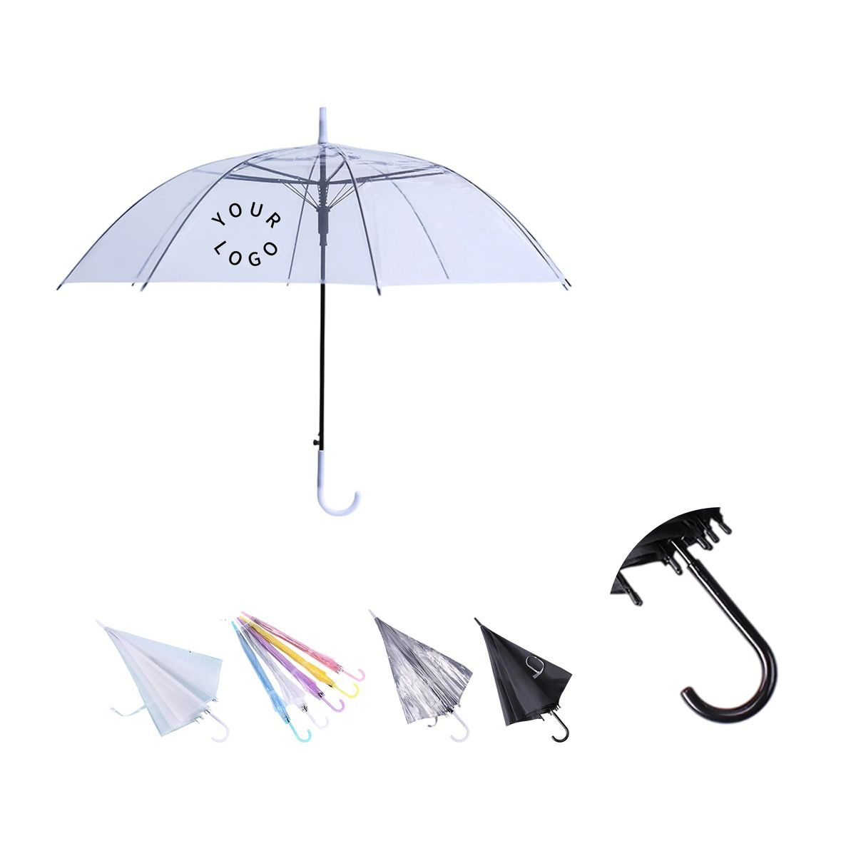 PVC Rain Umbrella with Folding Handle 4