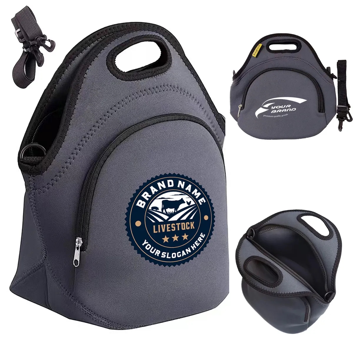 Customizable Neoprene Lunch Insulated Reusable Tote Bag 2